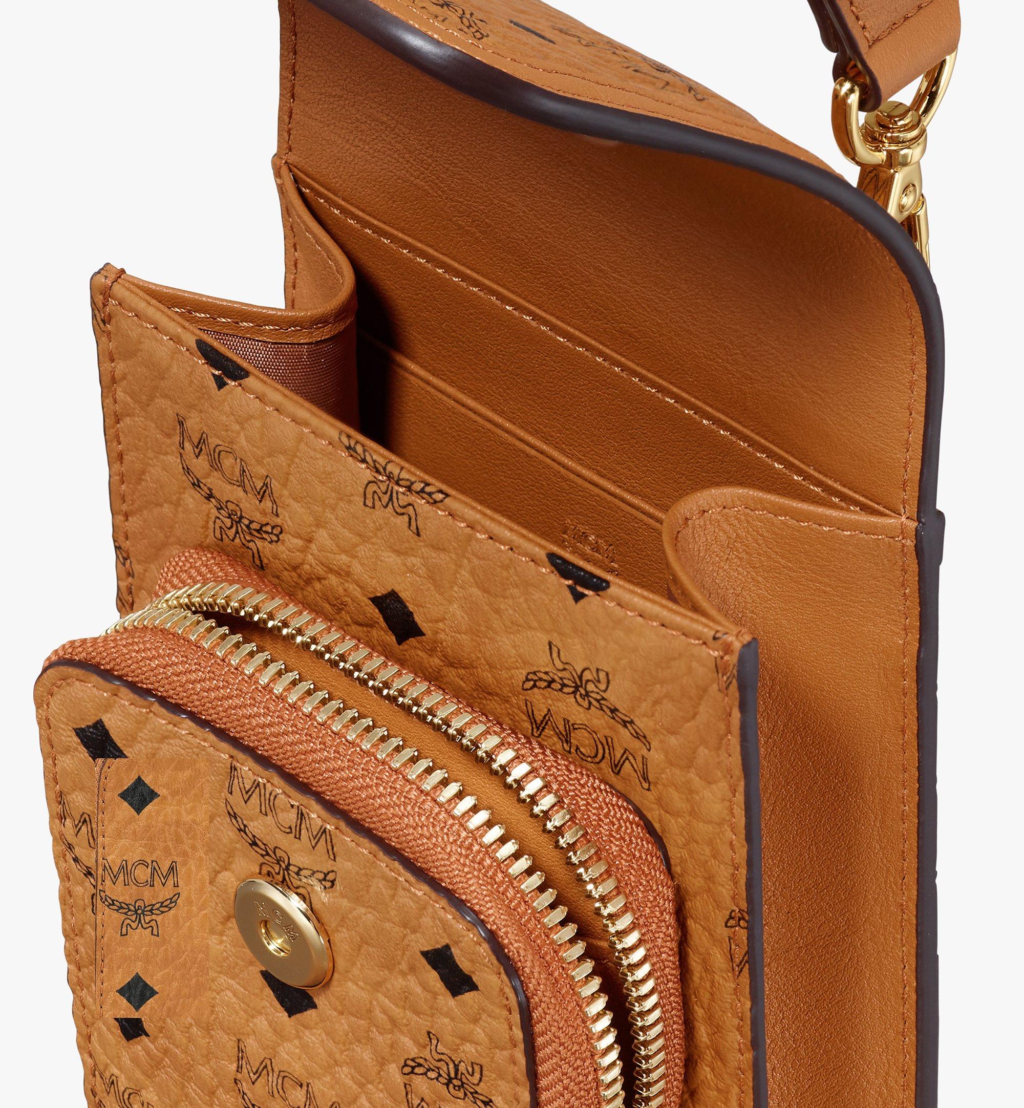 One Size Crossbody Phone Case in Visetos Cognac MCM ®US