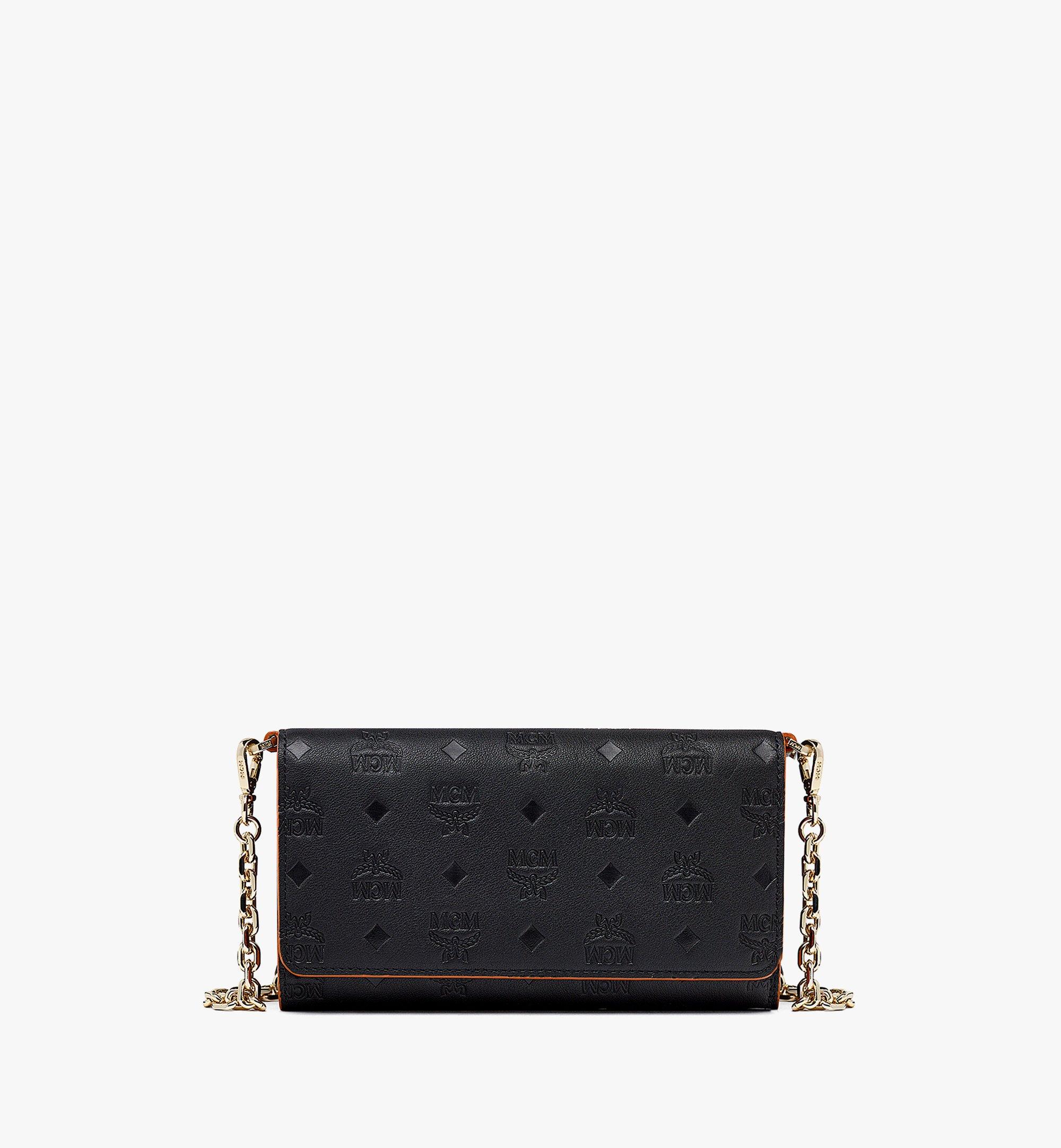 Large Aren Crossbody Wallet in Monogram Leather Black