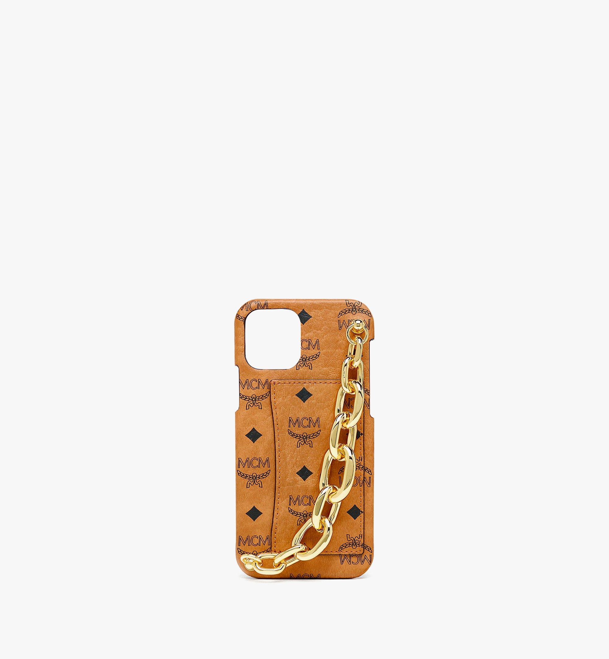 MCM iPhone 12/12 Pro Case with Chain handle and Card Slot Cognac MXEBAVI02CO001 Alternate View 1