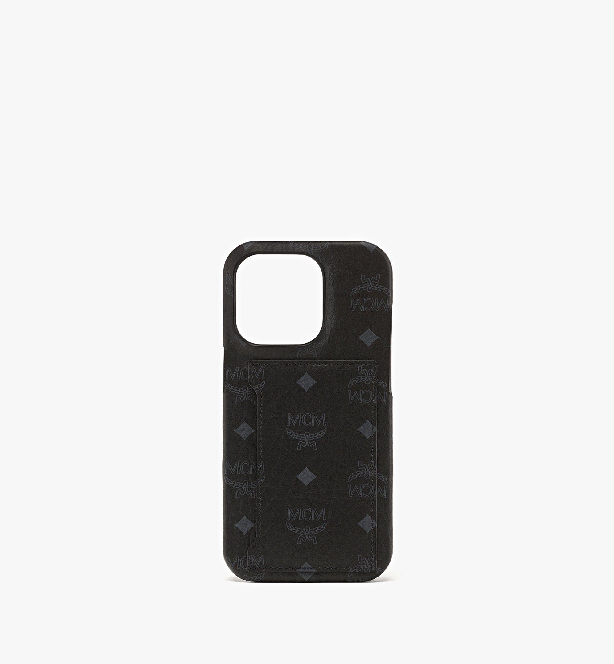 MCM iPhone 14 Pro Case w/ Card Slot in Visetos Black MXEDSTA01BK001 Alternate View 1