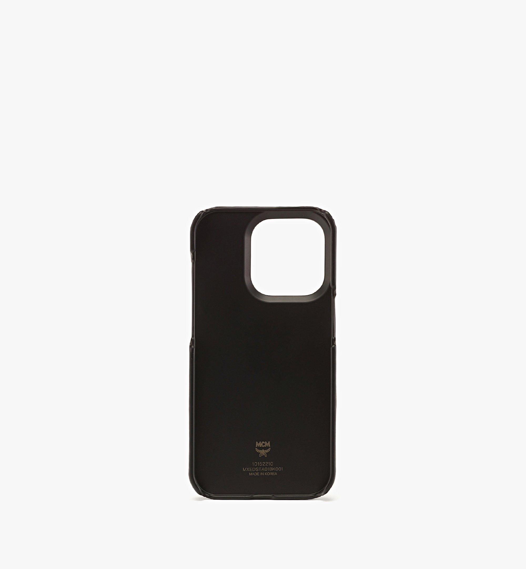 MCM iPhone 14 Pro Case w/ Card Slot in Visetos Black MXEDSTA01BK001 Alternate View 1