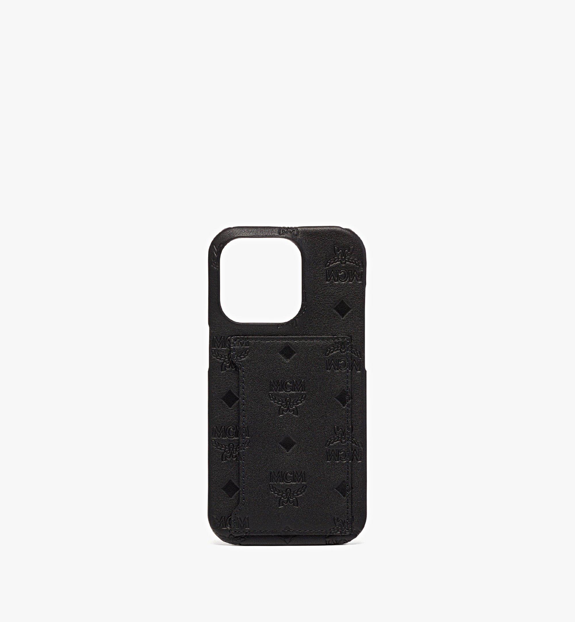 MCM Hülle für iPhone 14 Pro aus Leder mit geprägtem Monogramm Black MXEDSTA05BK001 Noch mehr sehen 1