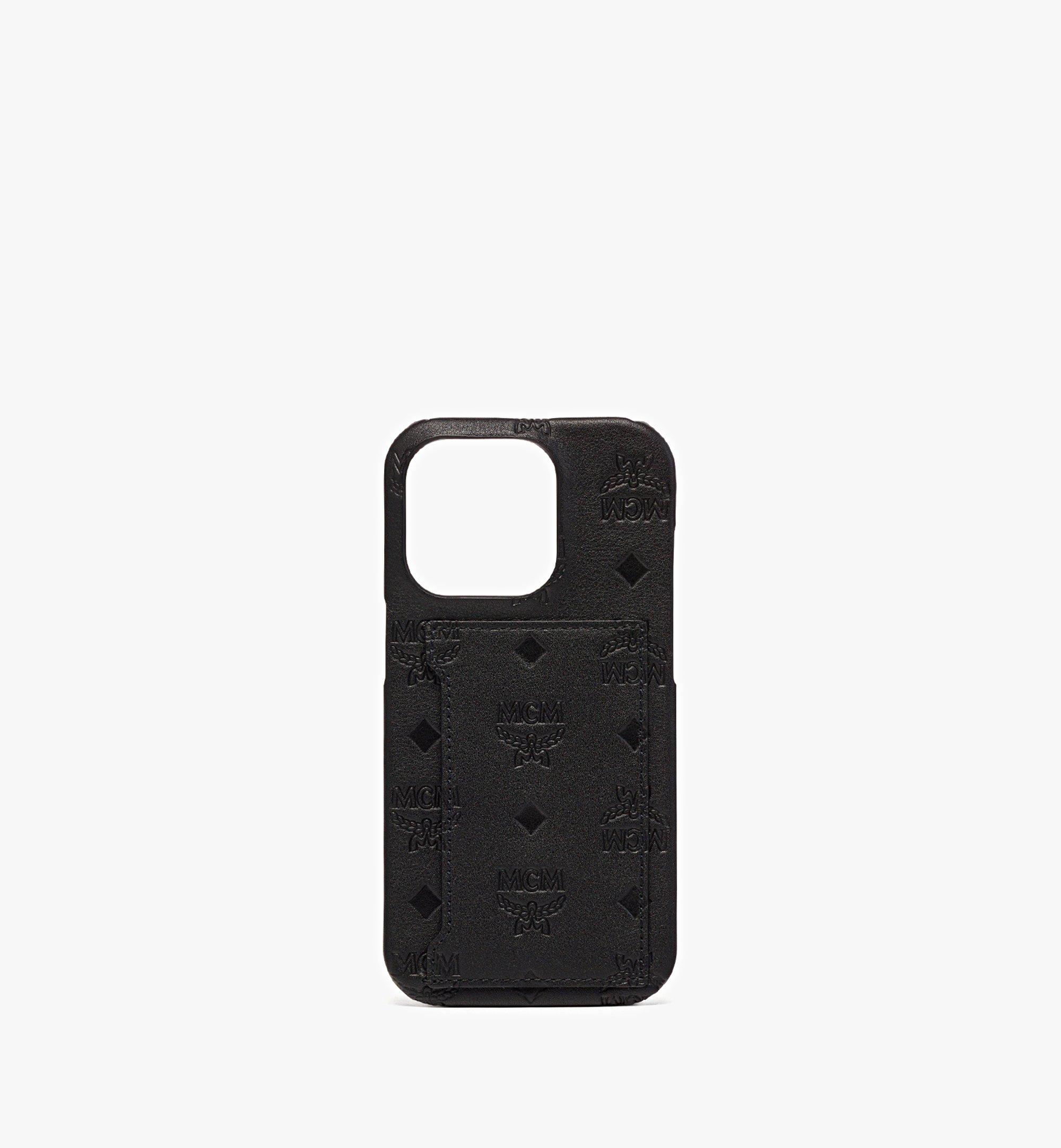 MCM iPhone 14 Proケース - モノグラムエンボスレザー Black MXEDSTA05BK001 ほかの角度から見る 1