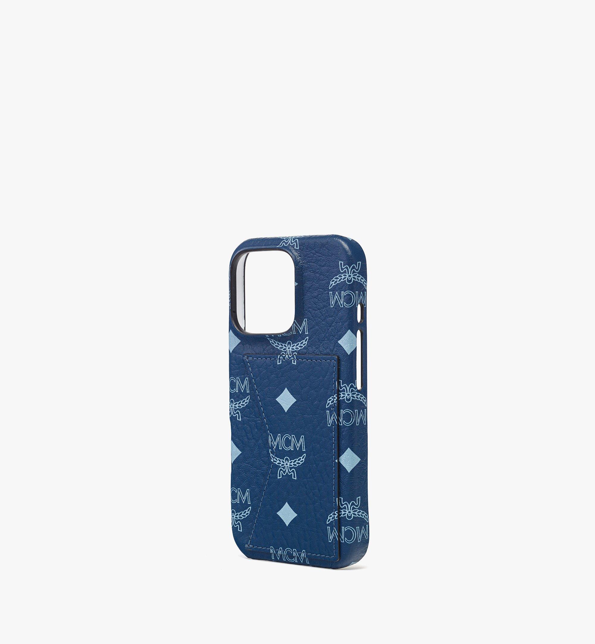 MCM iPhone 16 Pro Case in Visetos Blue MXEFATA011F001 Alternate View 1