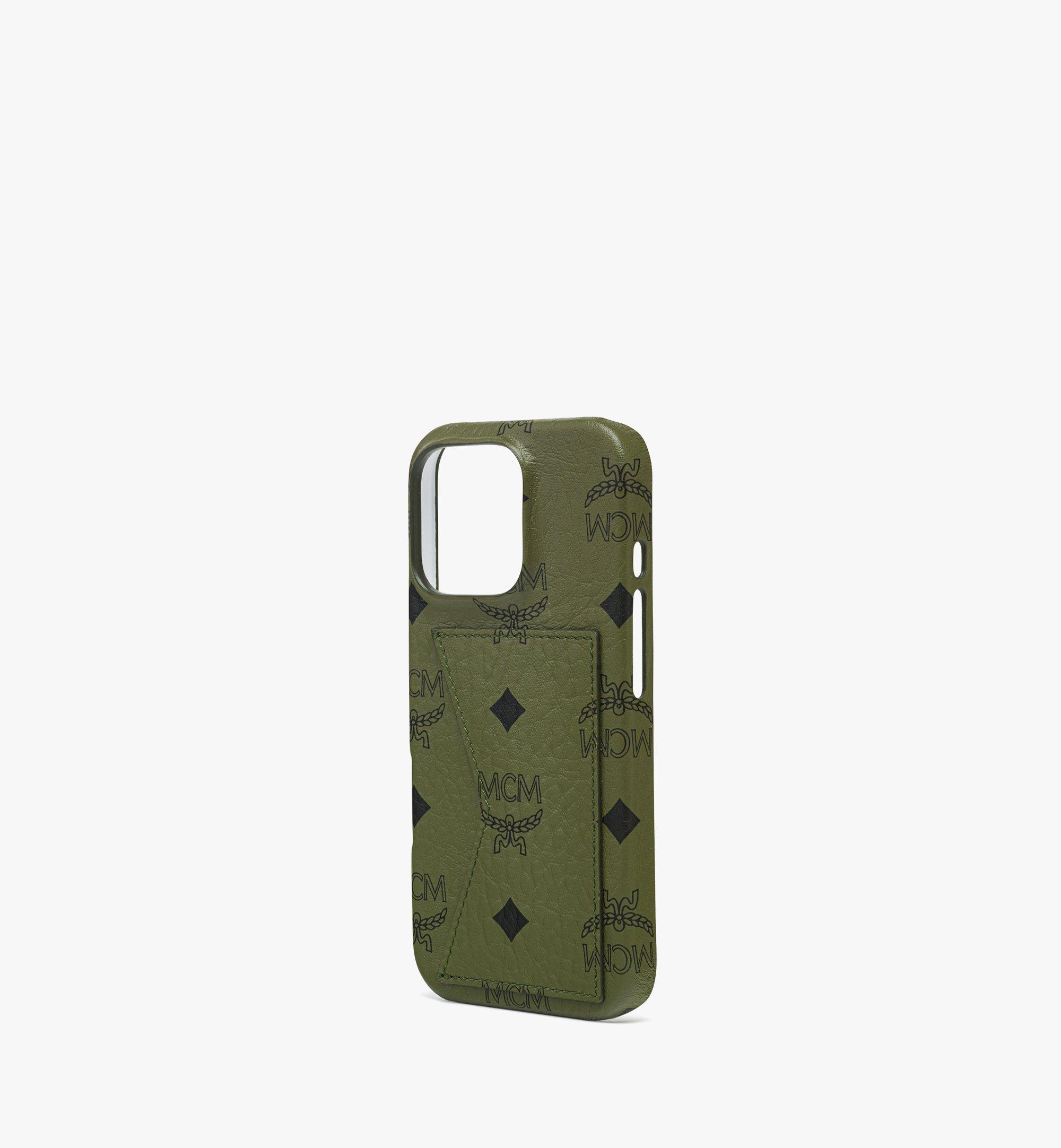 MCM iPhone 16 Pro Case in Visetos Green MXEFATA01K8001 Alternate View 1