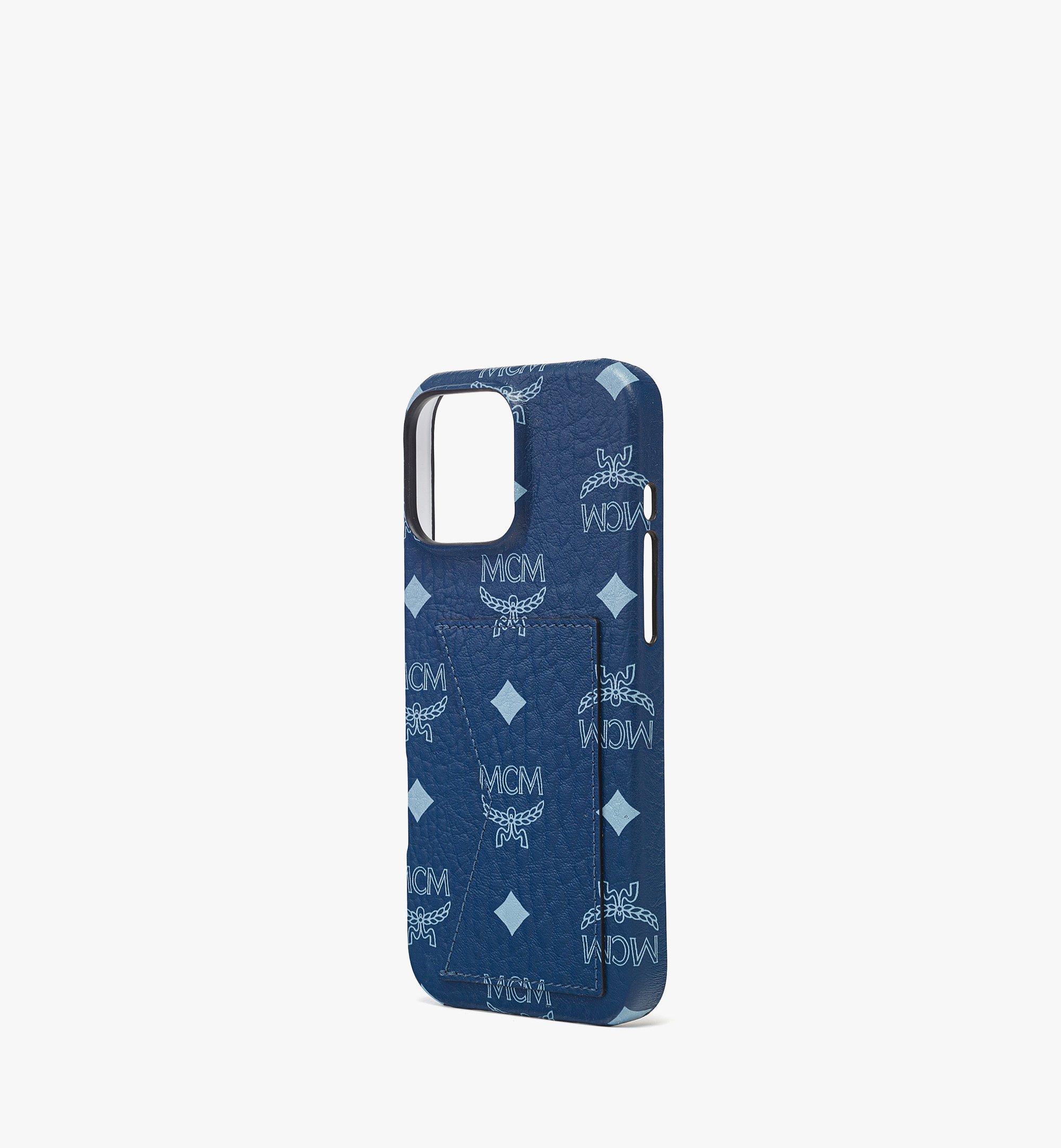 MCM iPhone 16 Pro Max Case in Visetos Blue MXEFATA021F001 Alternate View 1