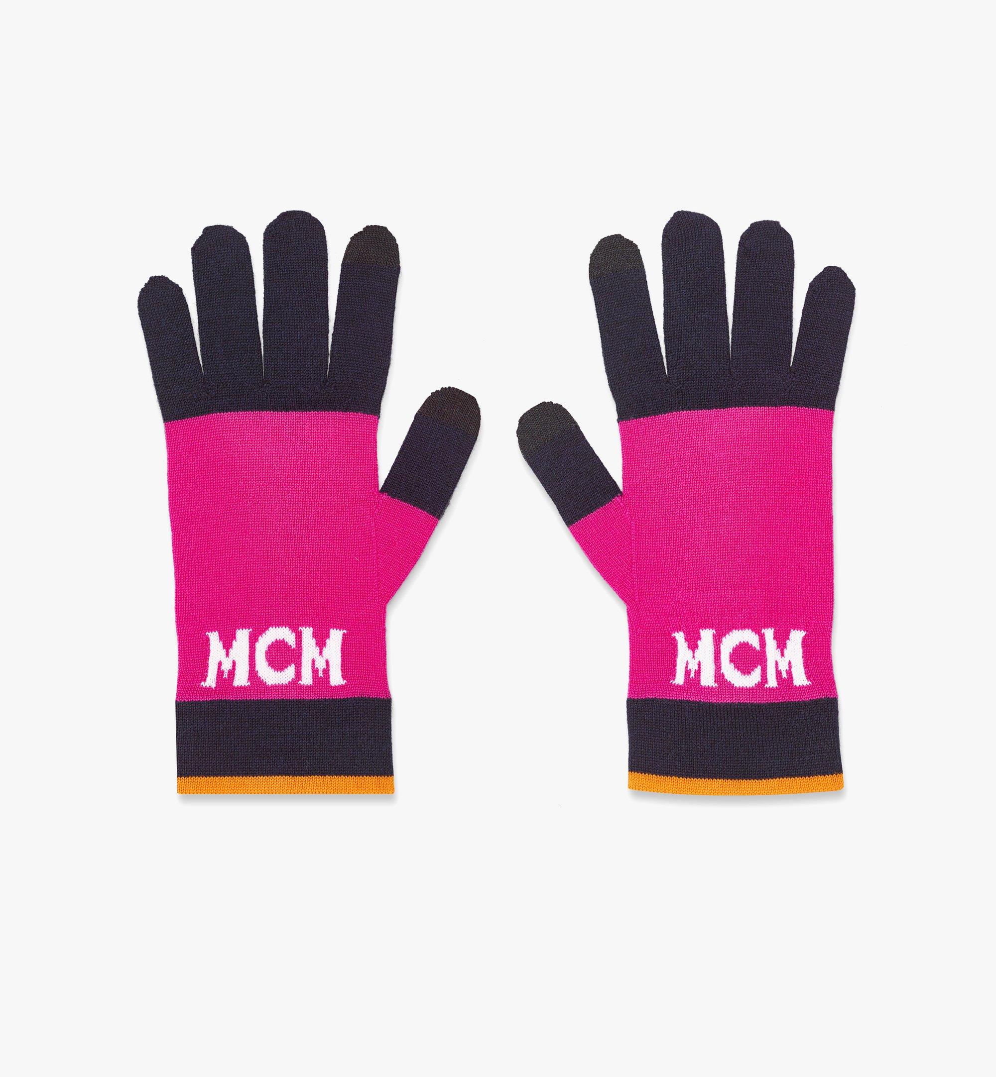 MCM MCMFormative Logo Wool Gloves Purple MXGCAMM01QR0ML Alternate View 1