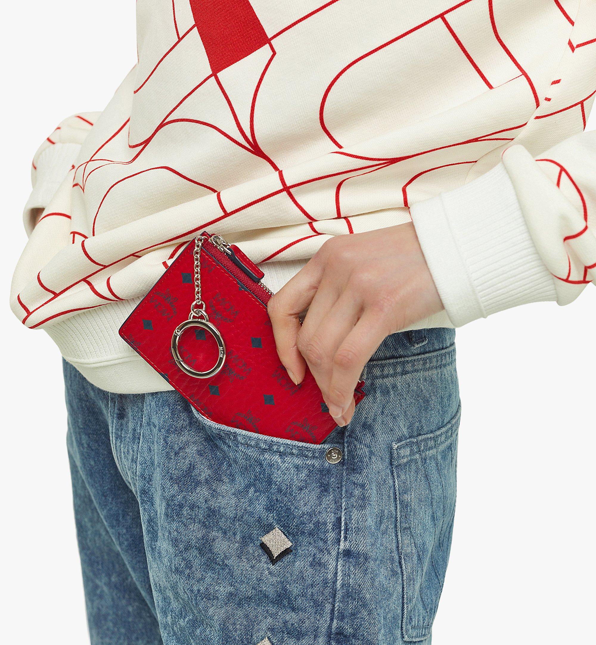One Size Key Pouch in Visetos Original Red | MCM ®US