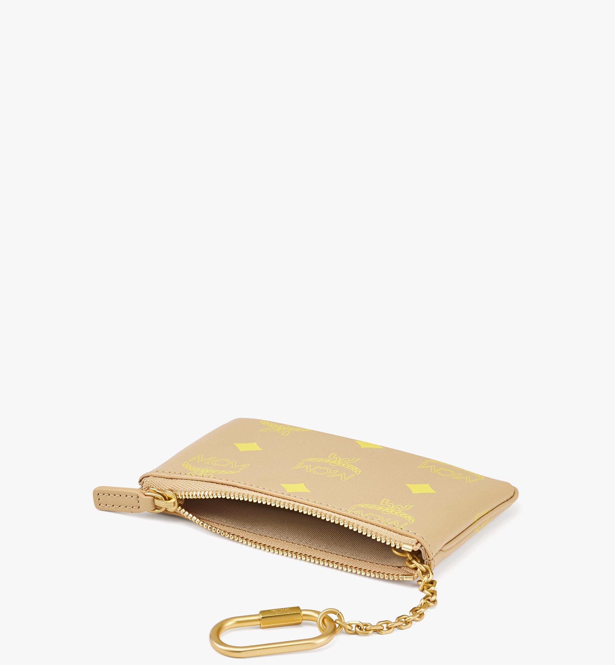 One Size Key Pouch in Color Splash Logo Leather Beige | MCM ®CN