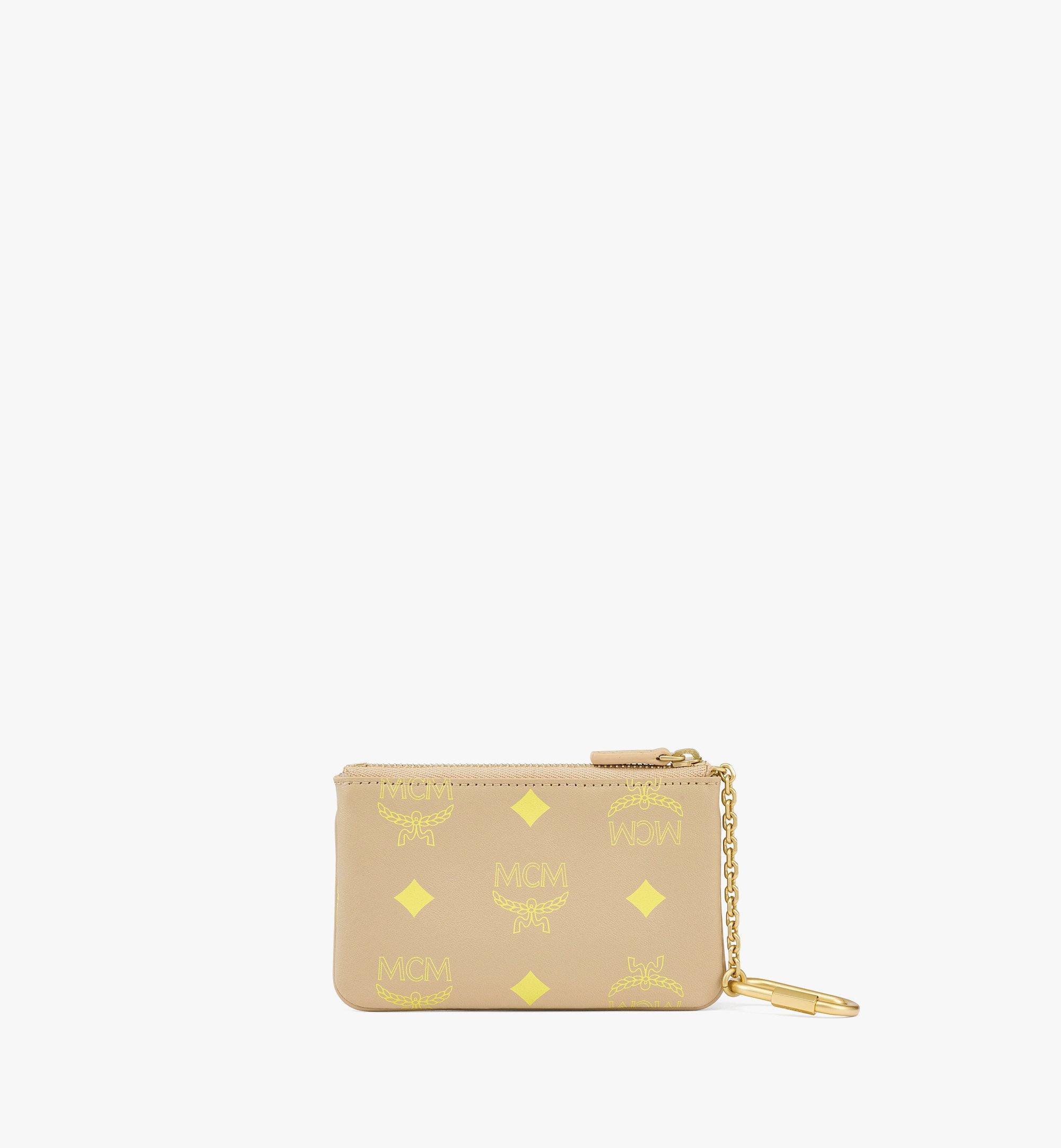 One Size Key Pouch in Color Splash Logo Leather Beige | MCM ®CN