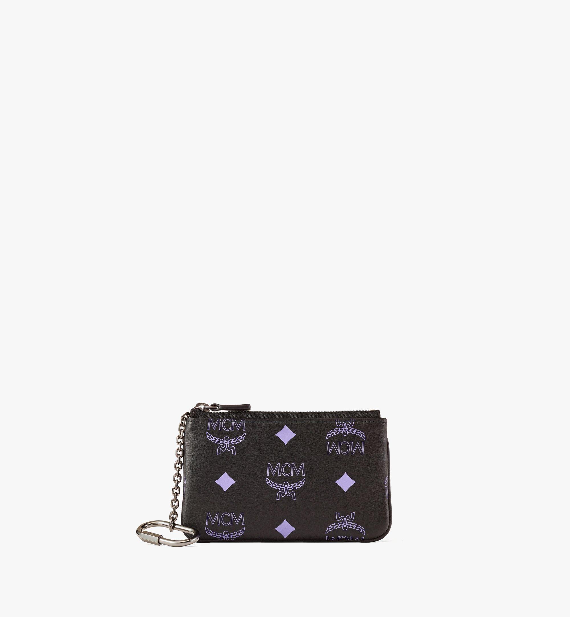 One Size Key Pouch in Color Splash Logo Leather Purple | MCM ®CN