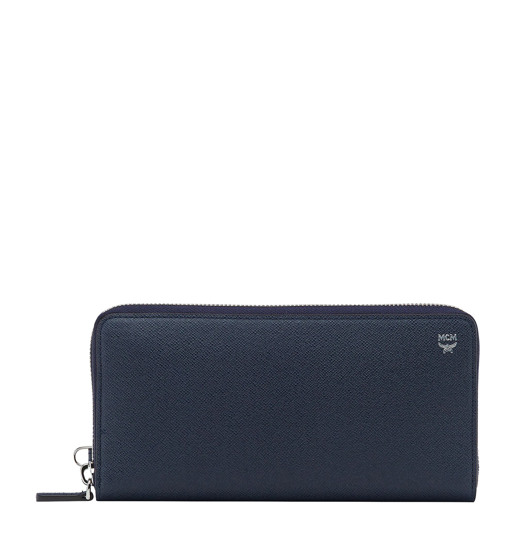 MCM Zip Around Wristlet Wallet in Embossed Leather Navy MXL6ALL51VY001 Plus de photos 1