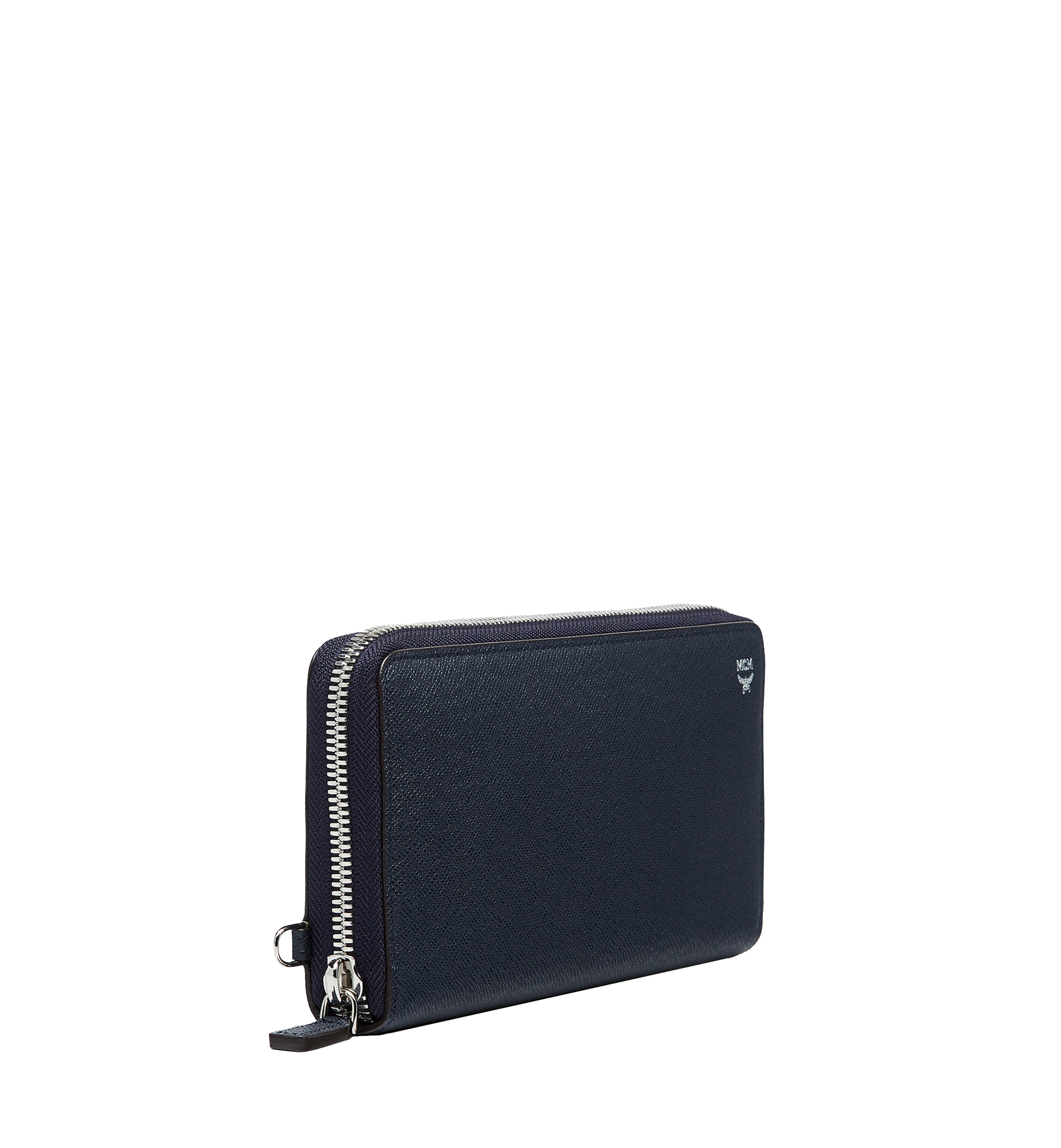 MCM Zip Around Wristlet Wallet in Embossed Leather Navy MXL6ALL51VY001 Plus de photos 1