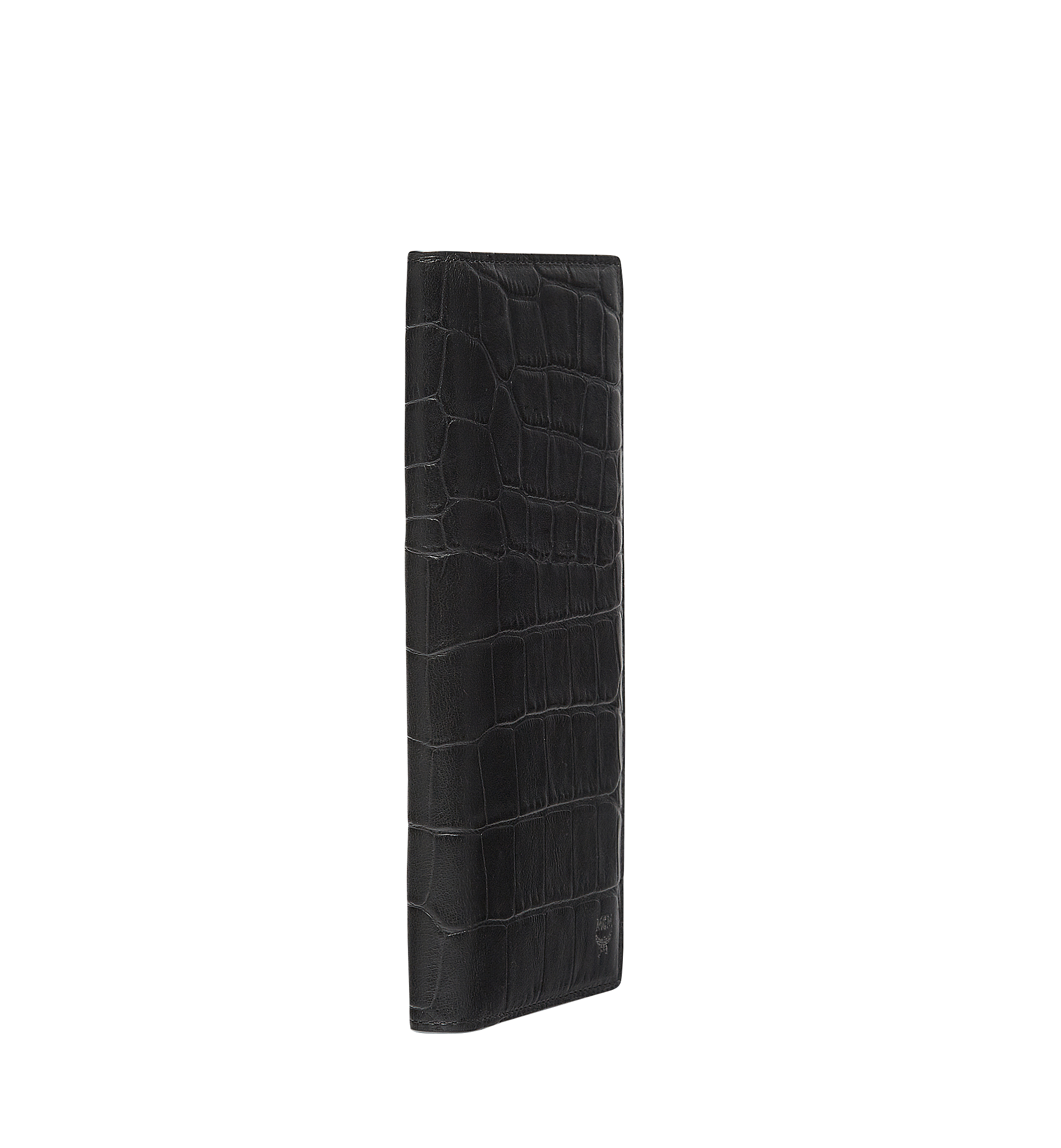MCM Long Bifold Wallet in Croc Embossed Leather Black MXL7AOT22BK001 Alternate View 1