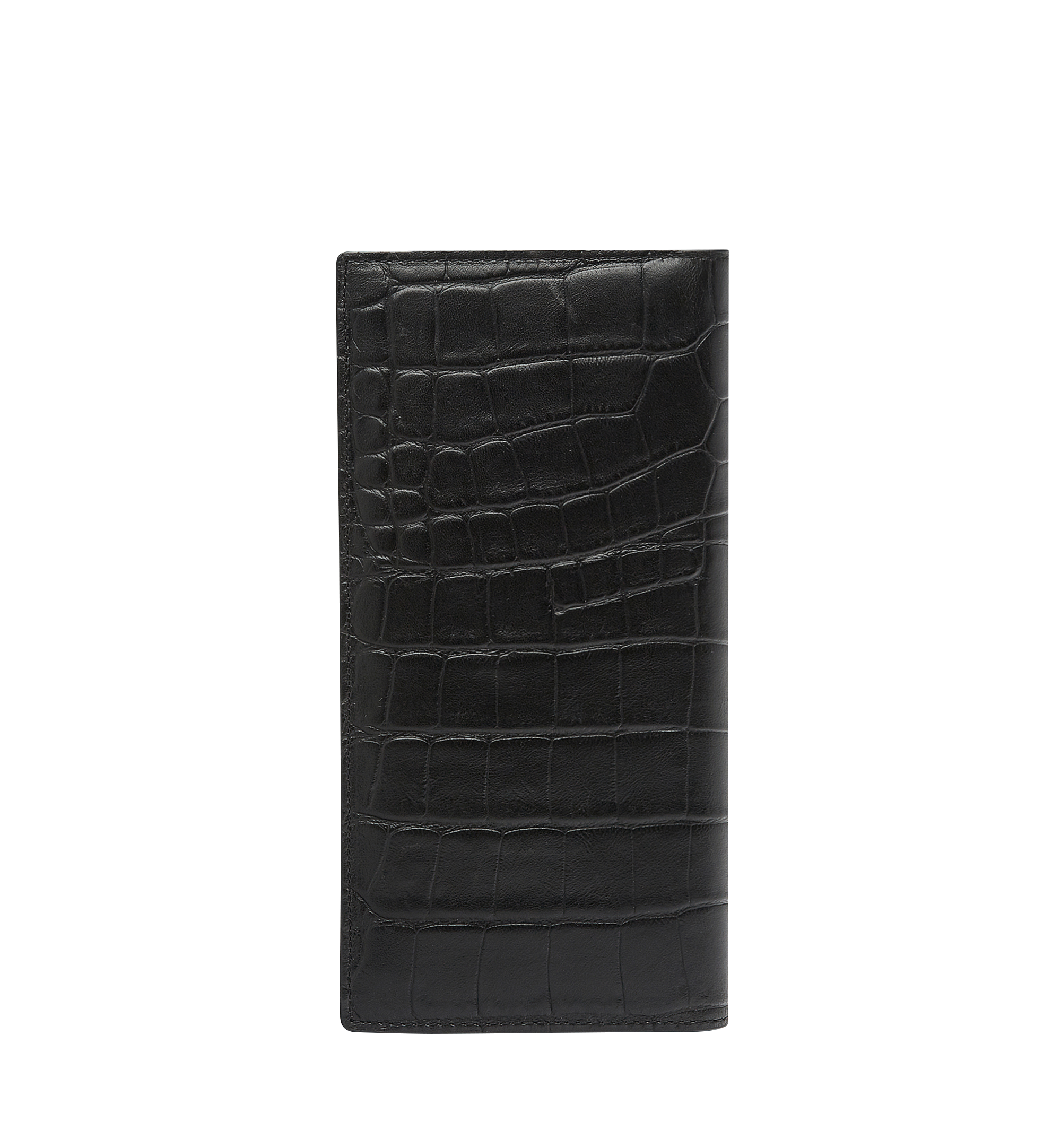 MCM Long Bifold Wallet in Croc Embossed Leather Black MXL7AOT22BK001 Alternate View 2