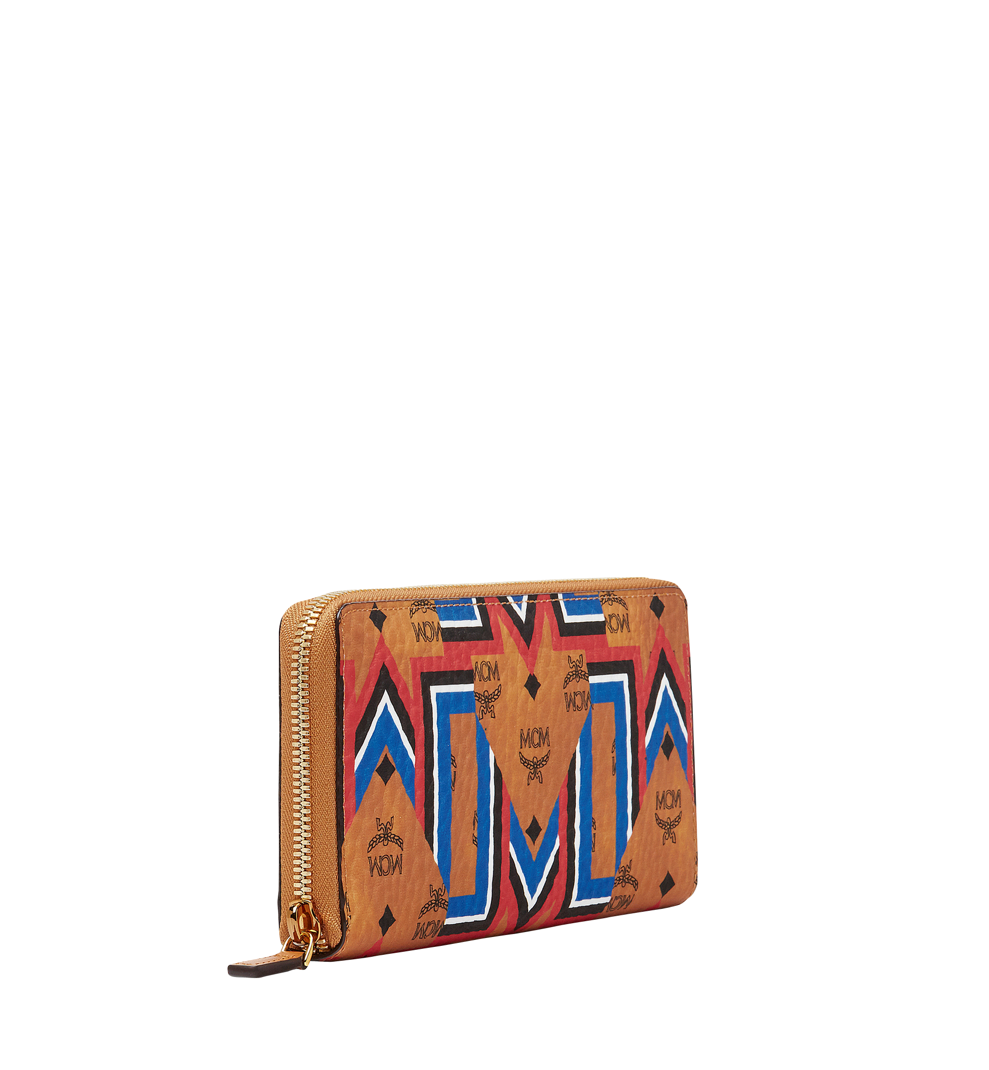 MCM Zip Around Wallet in Gunta M Stripe Visetos Cognac MXL8SVE51CO001 Alternate View 1