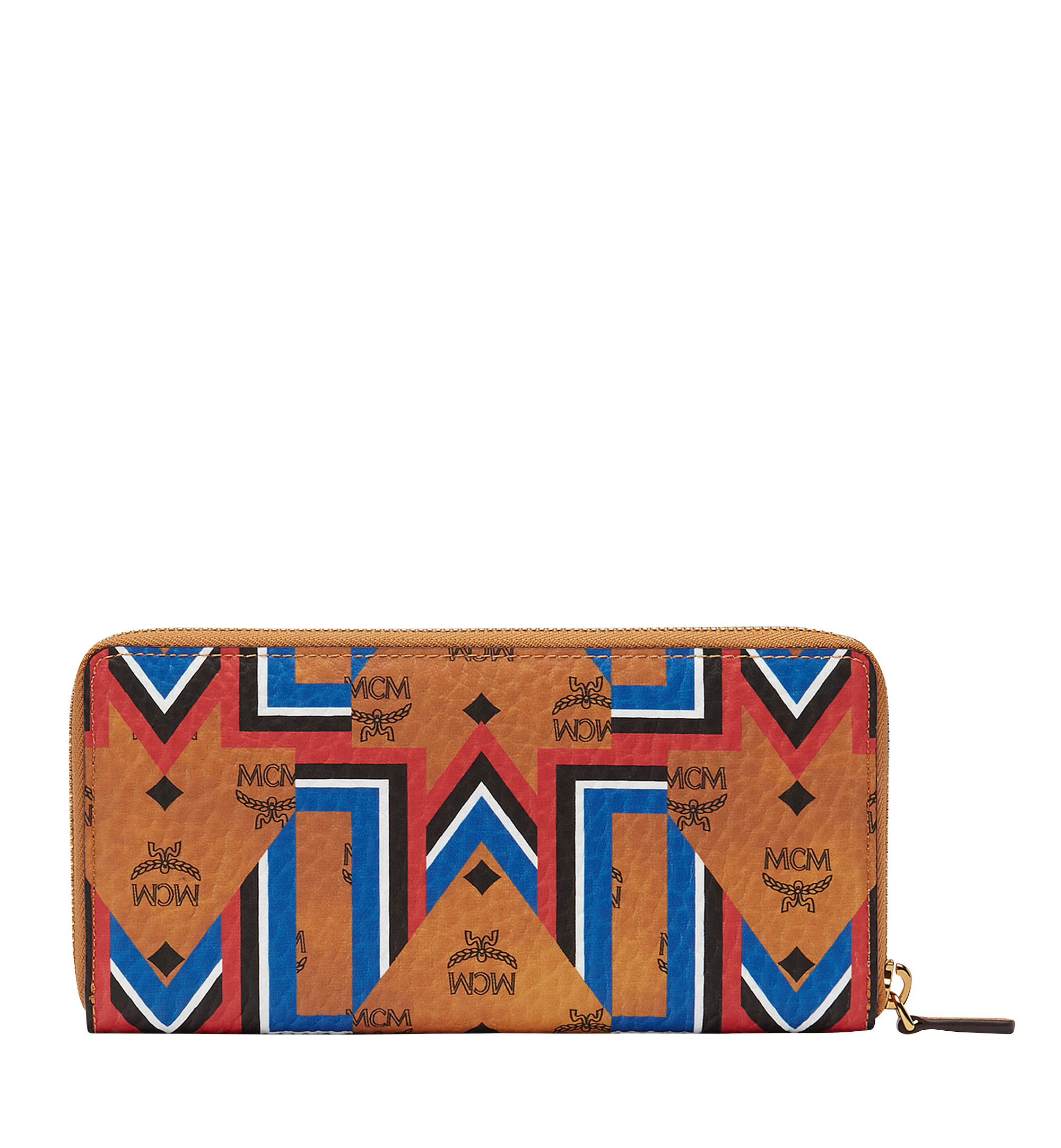 MCM Zip Around Wallet in Gunta M Stripe Visetos Cognac MXL8SVE51CO001 Alternate View 2