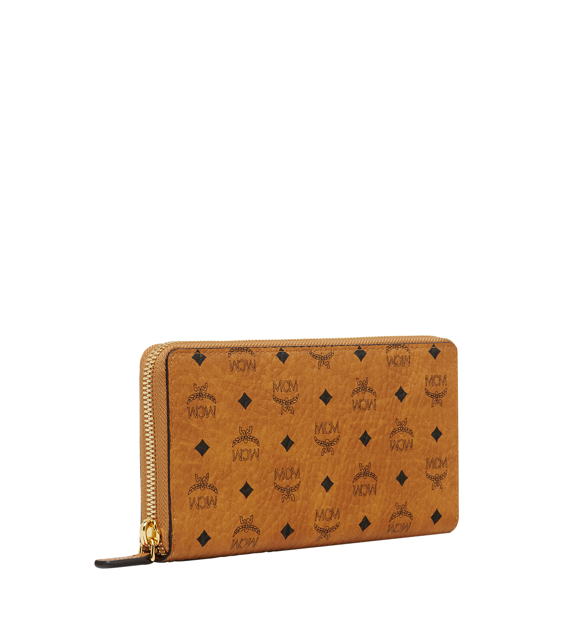 Large Zip Around Wallet in Visetos Original Cognac | MCM ®US