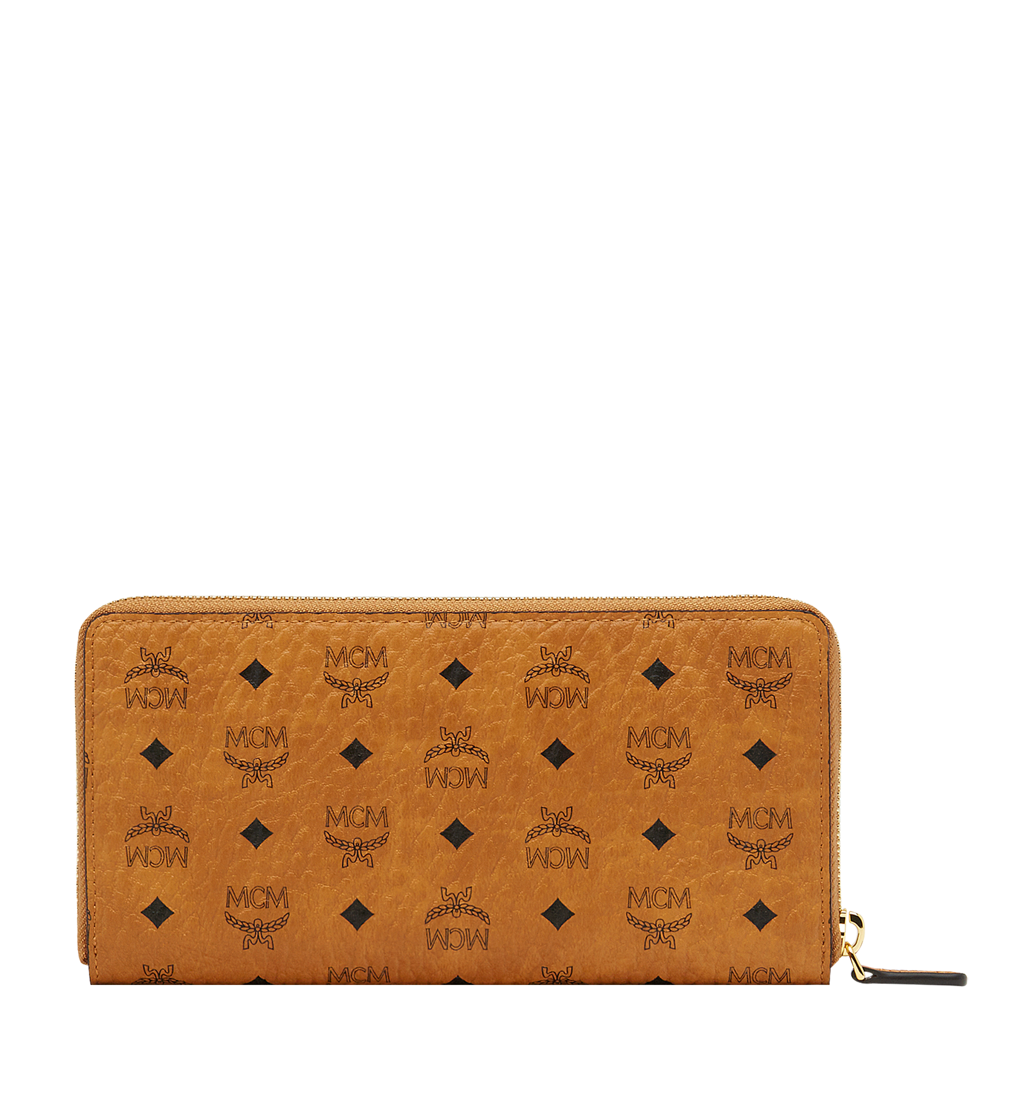 MCM Visetos Original Zip Around Wallet Large, Cognac India