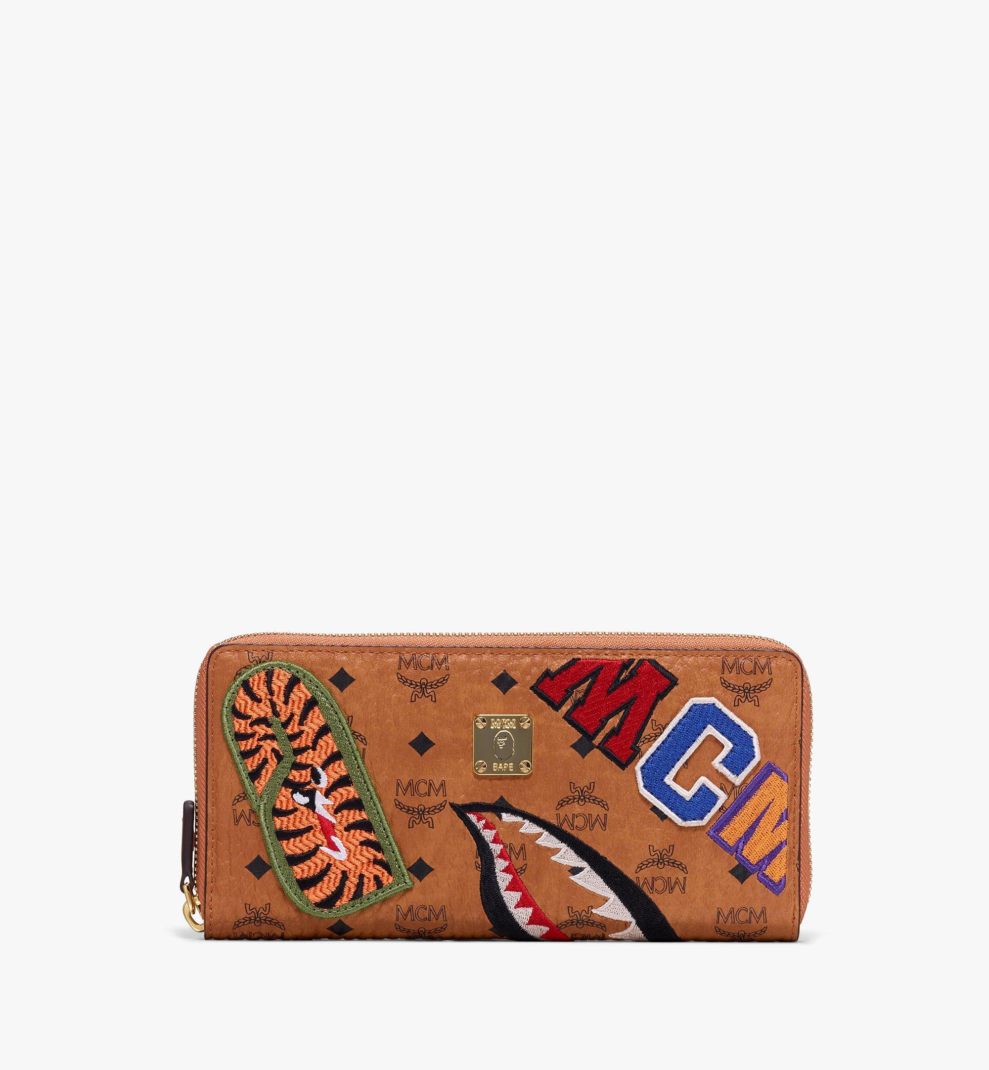 BAPE MCM SHARK ZIP AROUND WALLET