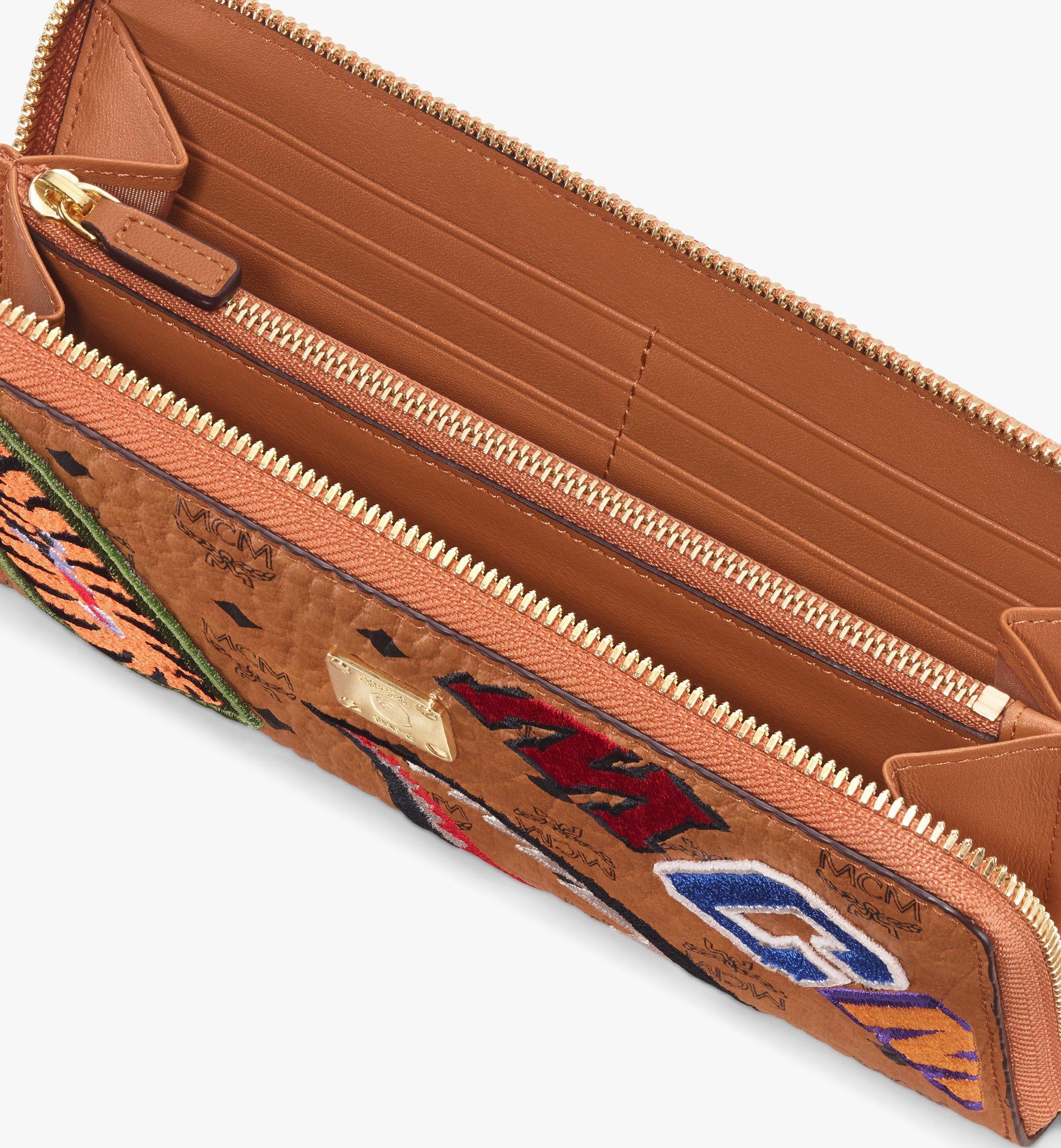 Large MCM x BAPE Shark Zip Wallet in Visetos Cognac | MCM ®CA