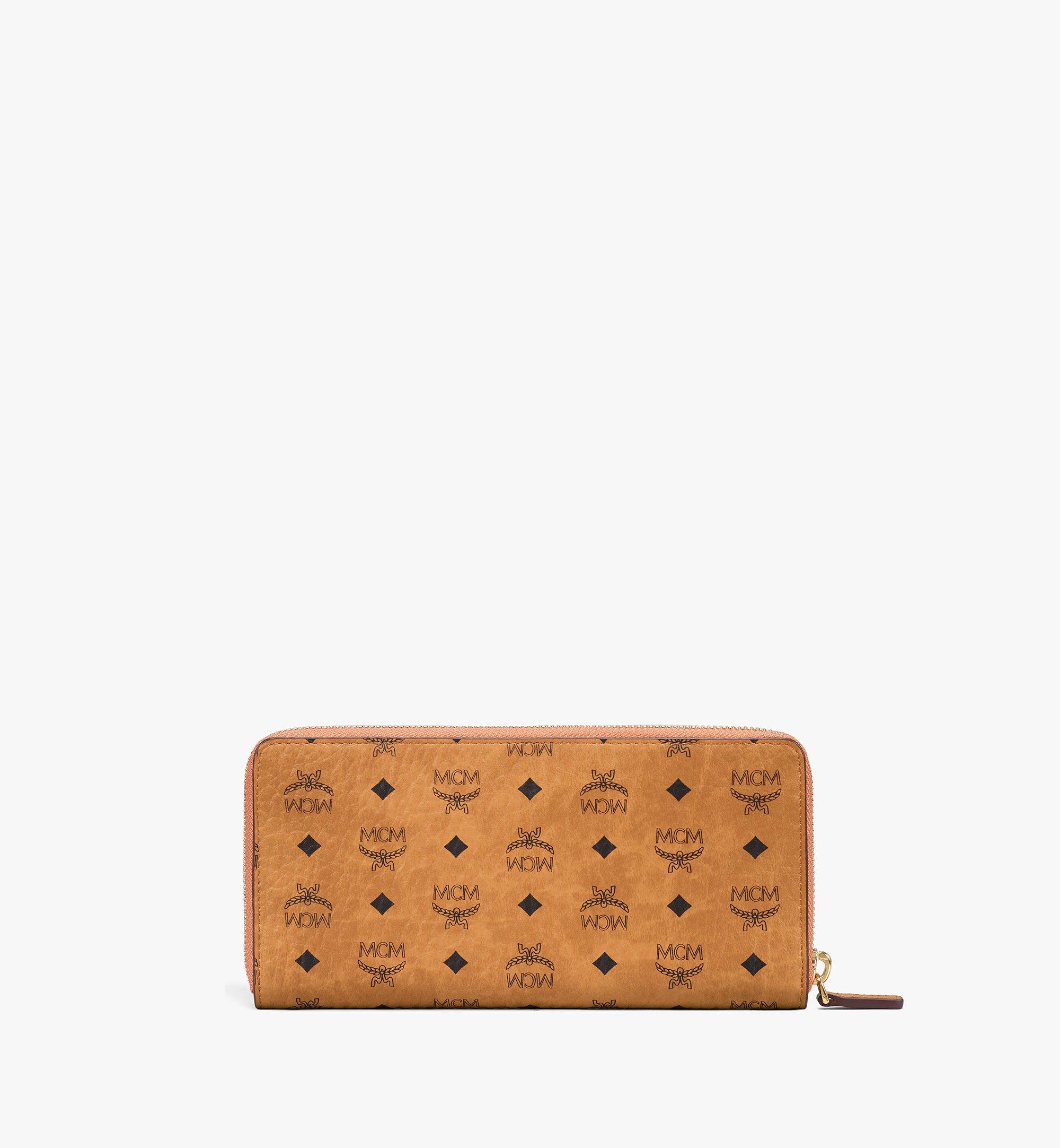 Large Zip Around Wallet in Visetos Original Cognac | MCM ®US