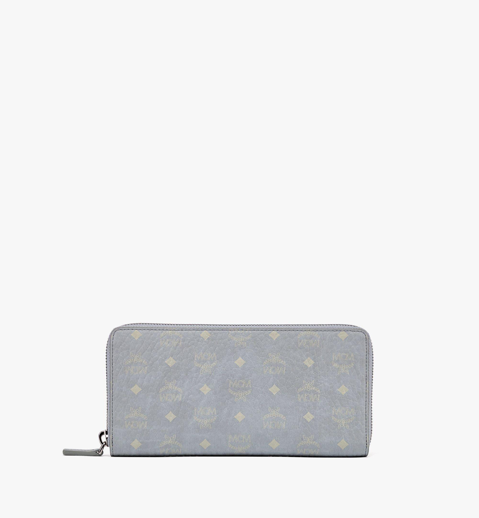 Mcm Zip Around Wallet In Visetos Original In Gray | ModeSens