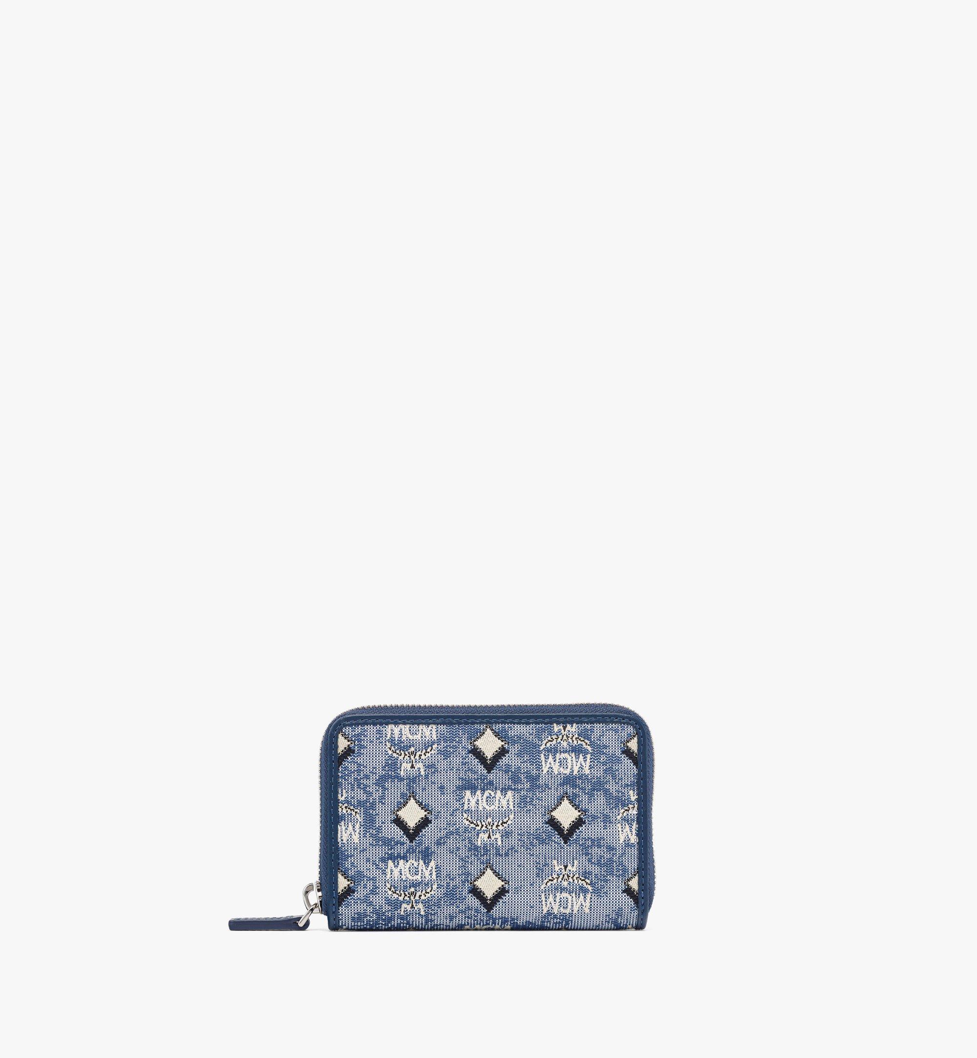MCM Brieftasche Aren aus Vintage-Jacquard mit Monogramm  mit Rundum-Reissverschluss Blue MXLCATA01LU001 Noch mehr sehen 1