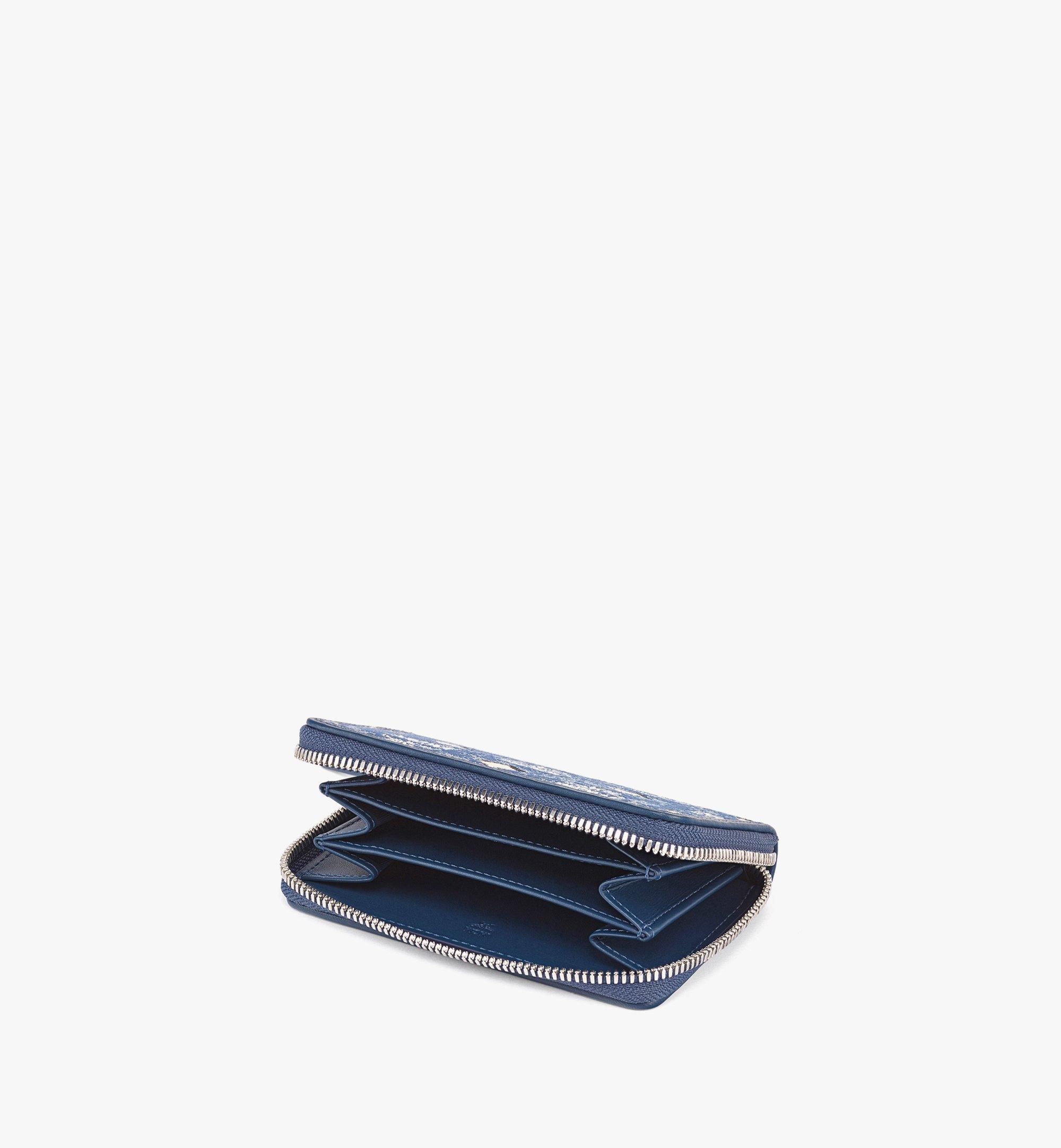 MCM Brieftasche Aren aus Vintage-Jacquard mit Monogramm  mit Rundum-Reissverschluss Blue MXLCATA01LU001 Noch mehr sehen 1