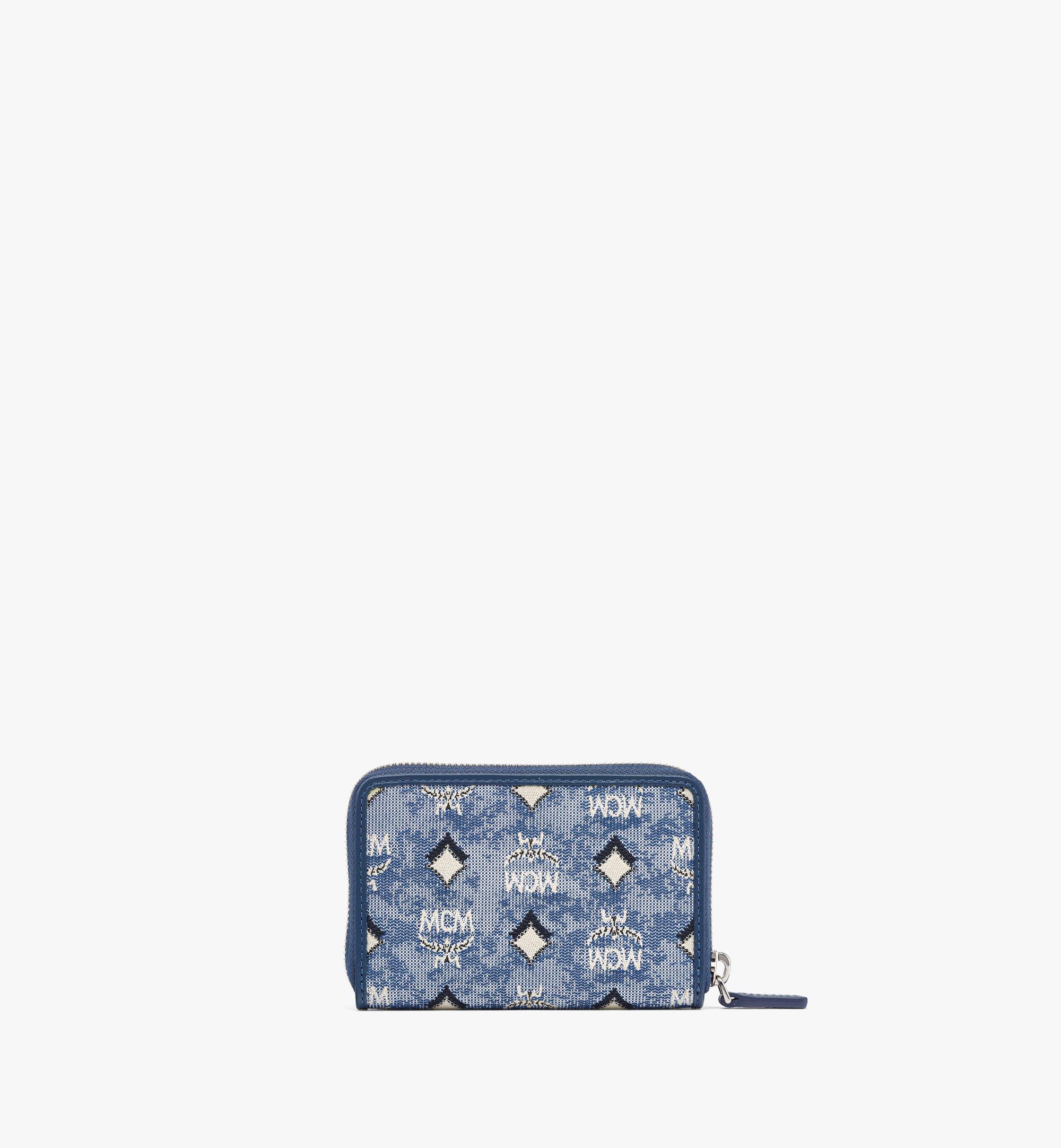 MCM Brieftasche Aren aus Vintage-Jacquard mit Monogramm  mit Rundum-Reissverschluss Blue MXLCATA01LU001 Noch mehr sehen 2