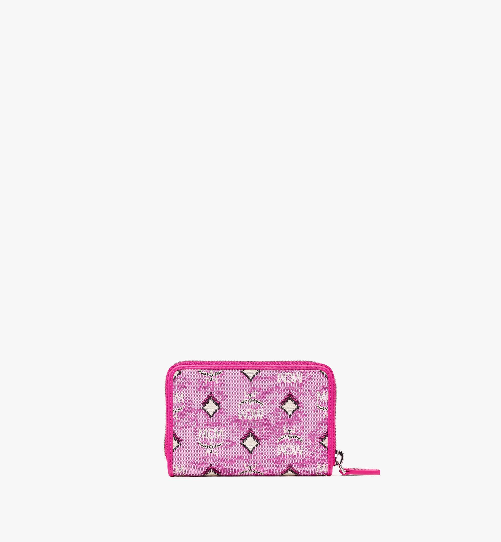 MCM Brieftasche Aren aus Vintage-Jacquard mit Monogramm  mit Rundum-Reissverschluss Pink MXLCATA01PK001 Noch mehr sehen 2