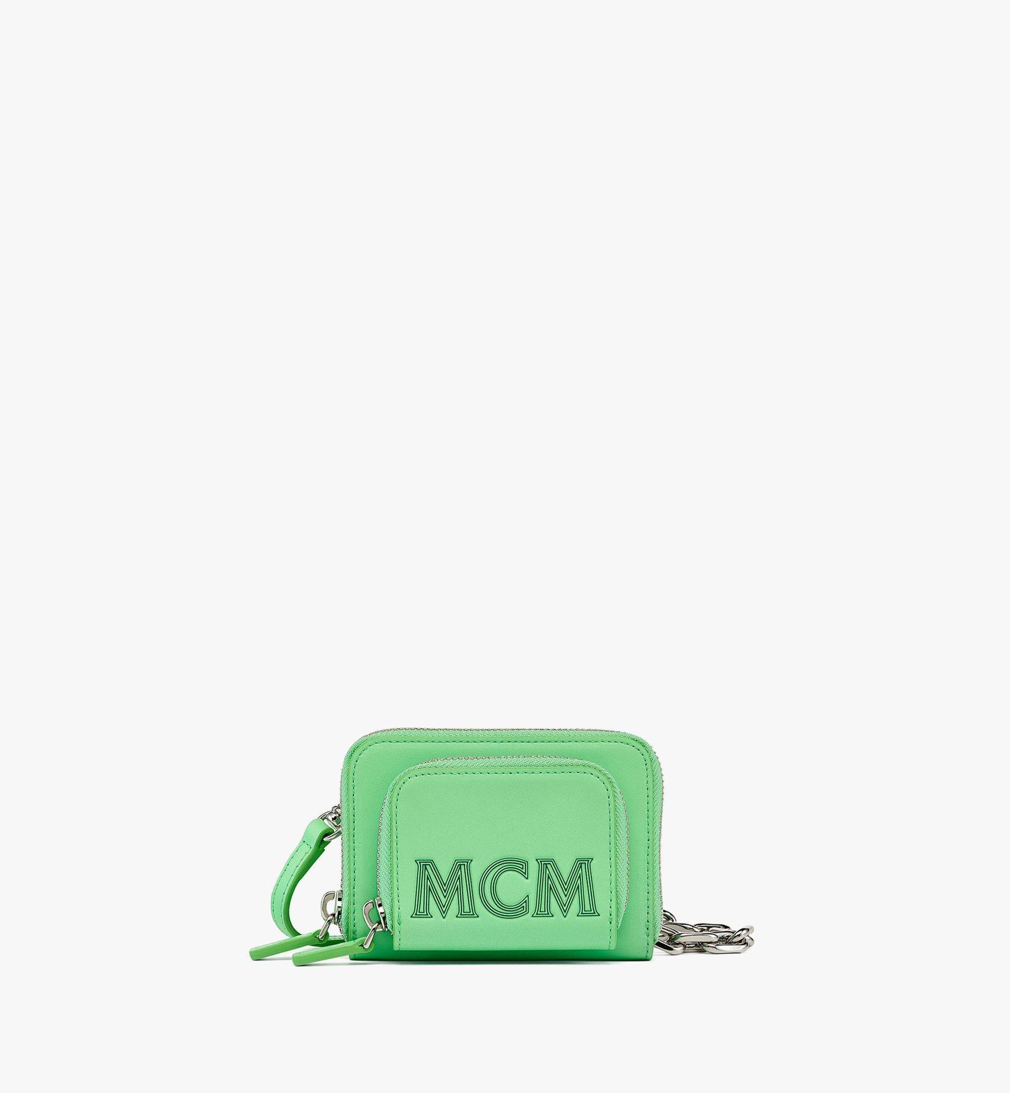 MCM Portefeuille à bandoulière chaîne en cuir Green MXLCSSX02JW001 Plus de photos 1