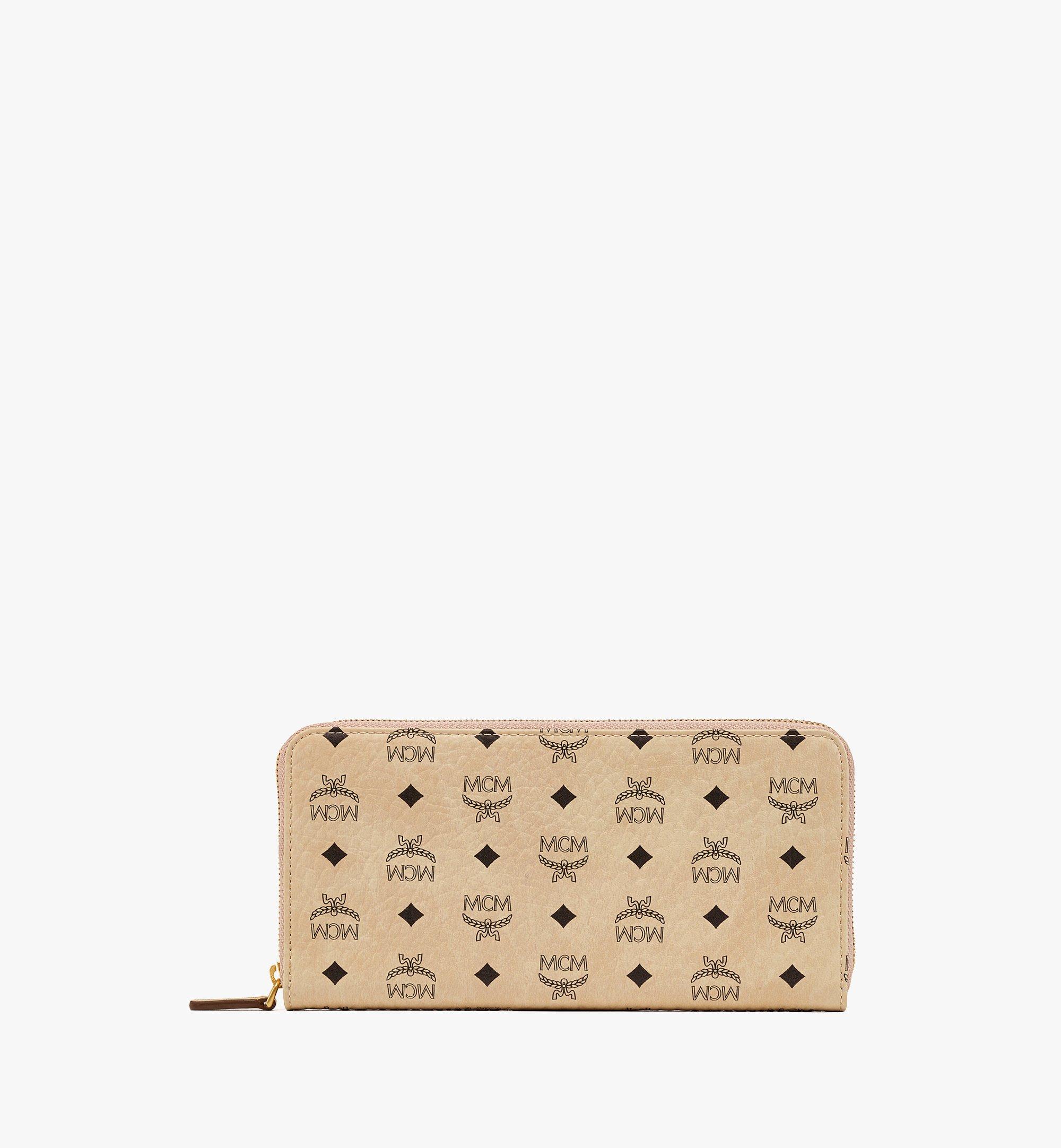 Large Zip Around Wallet in Visetos Beige | MCM ®JP