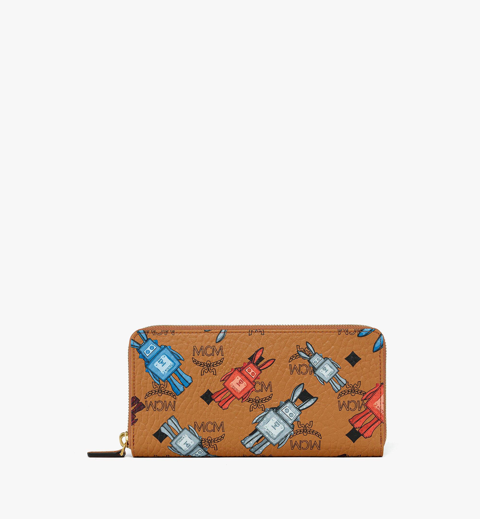 MCM กระเป๋าสตางค์แบบติดซิปรอบ Aren ลาย Rabot Visetos Cognac MXLGSTA01CO001 มุมมองอื่น 1