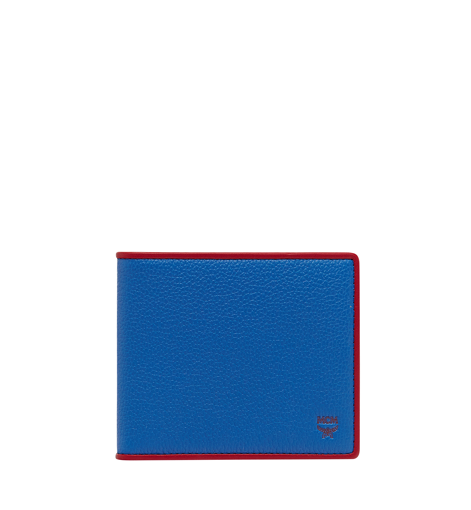 MCM Coburg Bifold Coin Wallet in Tipped Leather Blue MXS8SCE22HT001 Alternate View 1