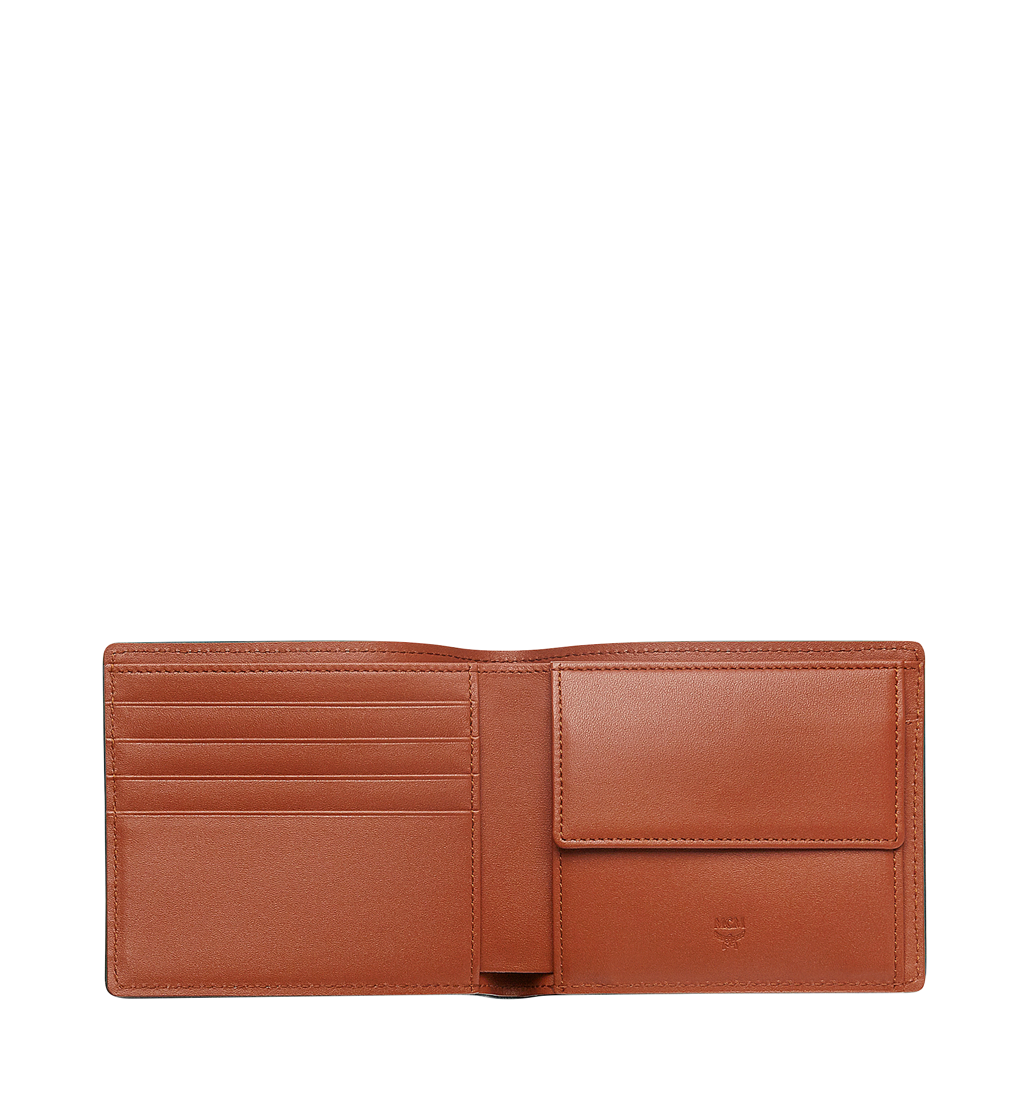 MCM Coburg Bifold Coin Wallet in Tipped Leather BROWN MXS8SCE22OT001 Alternate View 3