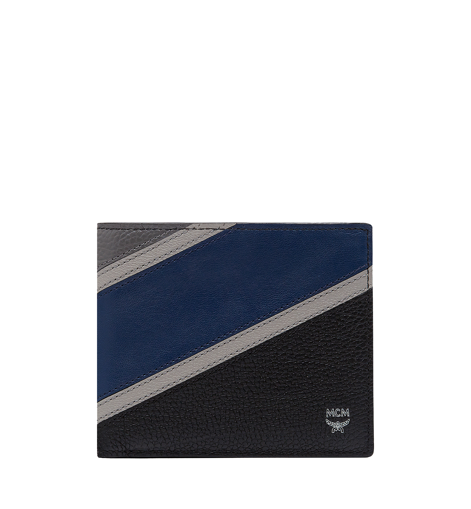 MCM Ottomar Bifold Wallet in Chevron Leather Navy MXS8SOT30VA001 Alternate View 1
