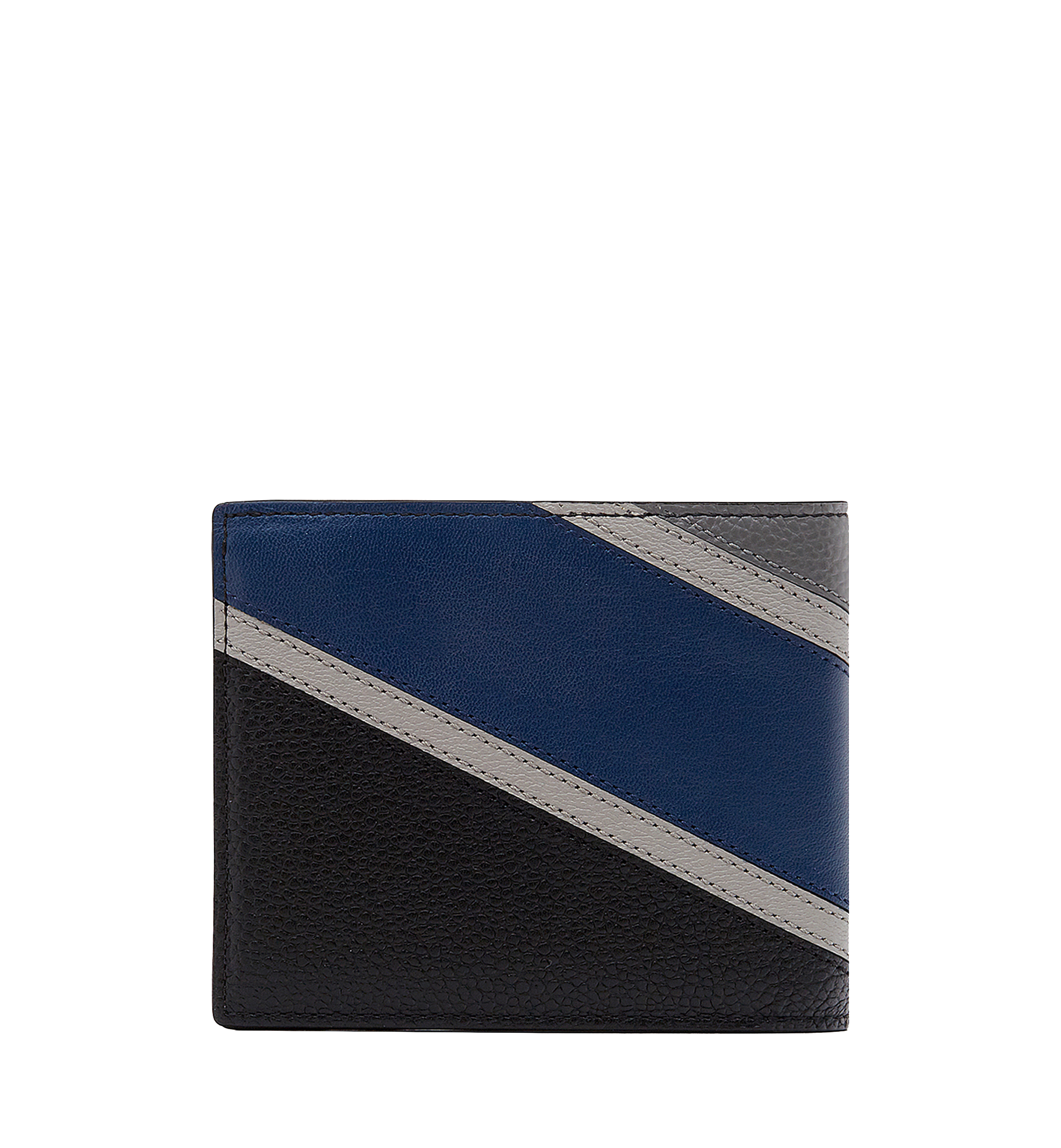 MCM Ottomar Bifold Wallet in Chevron Leather Navy MXS8SOT30VA001 Alternate View 2