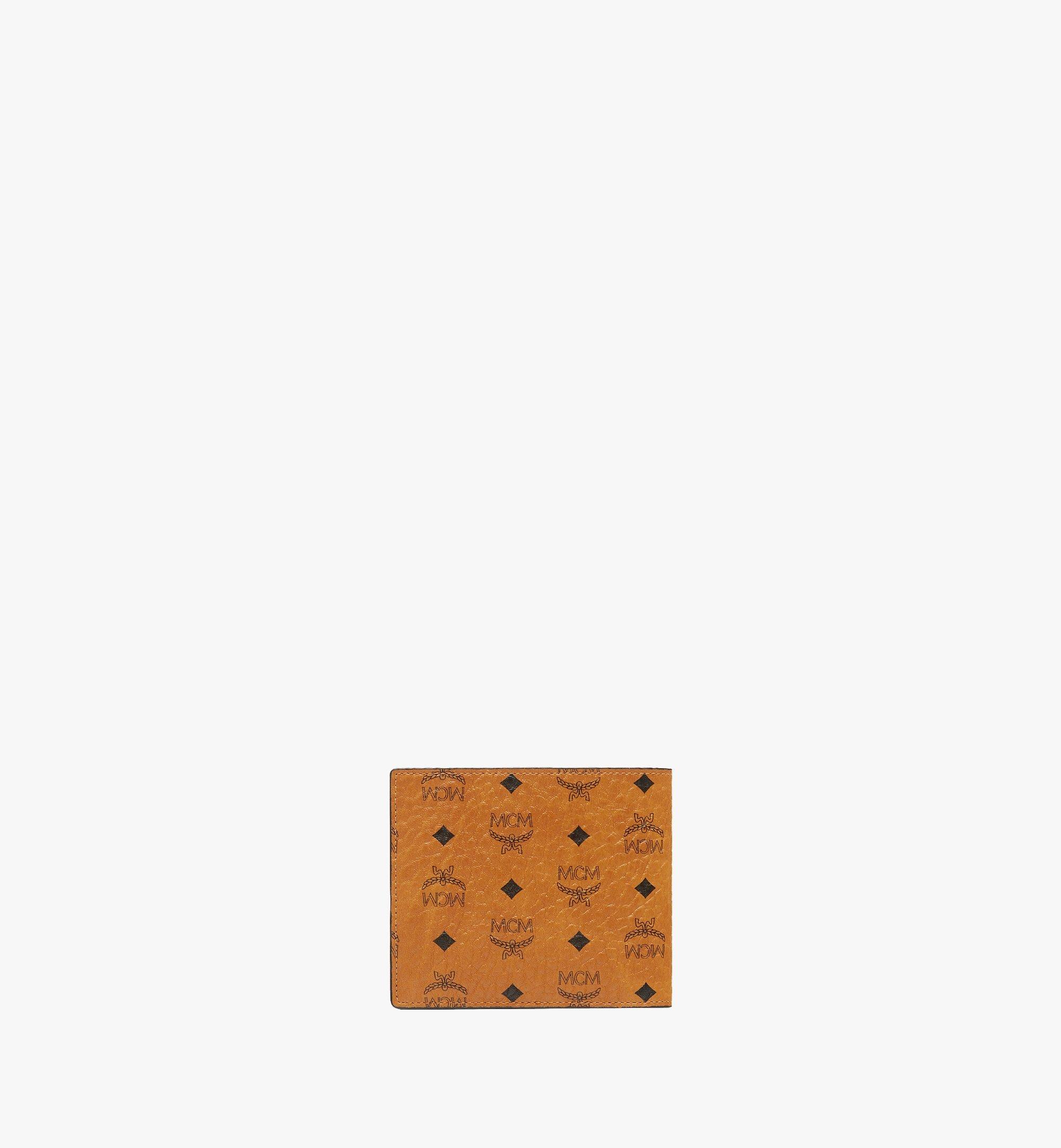 Small Bifold Wallet w/ Coin Pocket in Visetos Cognac | MCM ®FR