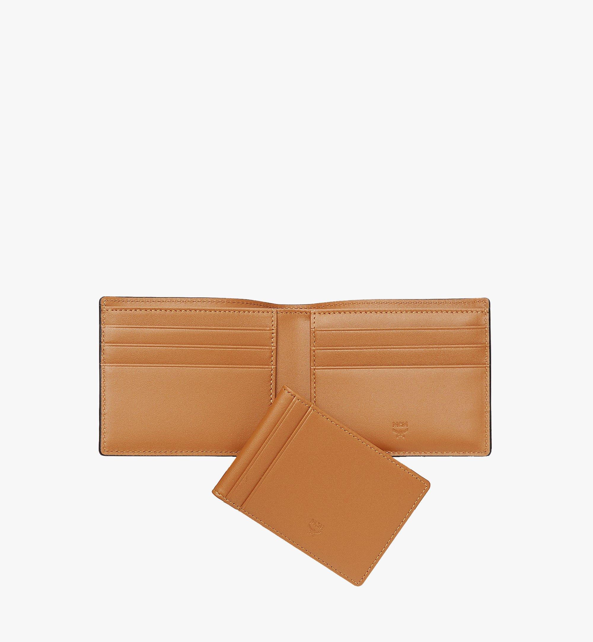 Small Bifold Wallet with Card Case in Visetos Original Cognac