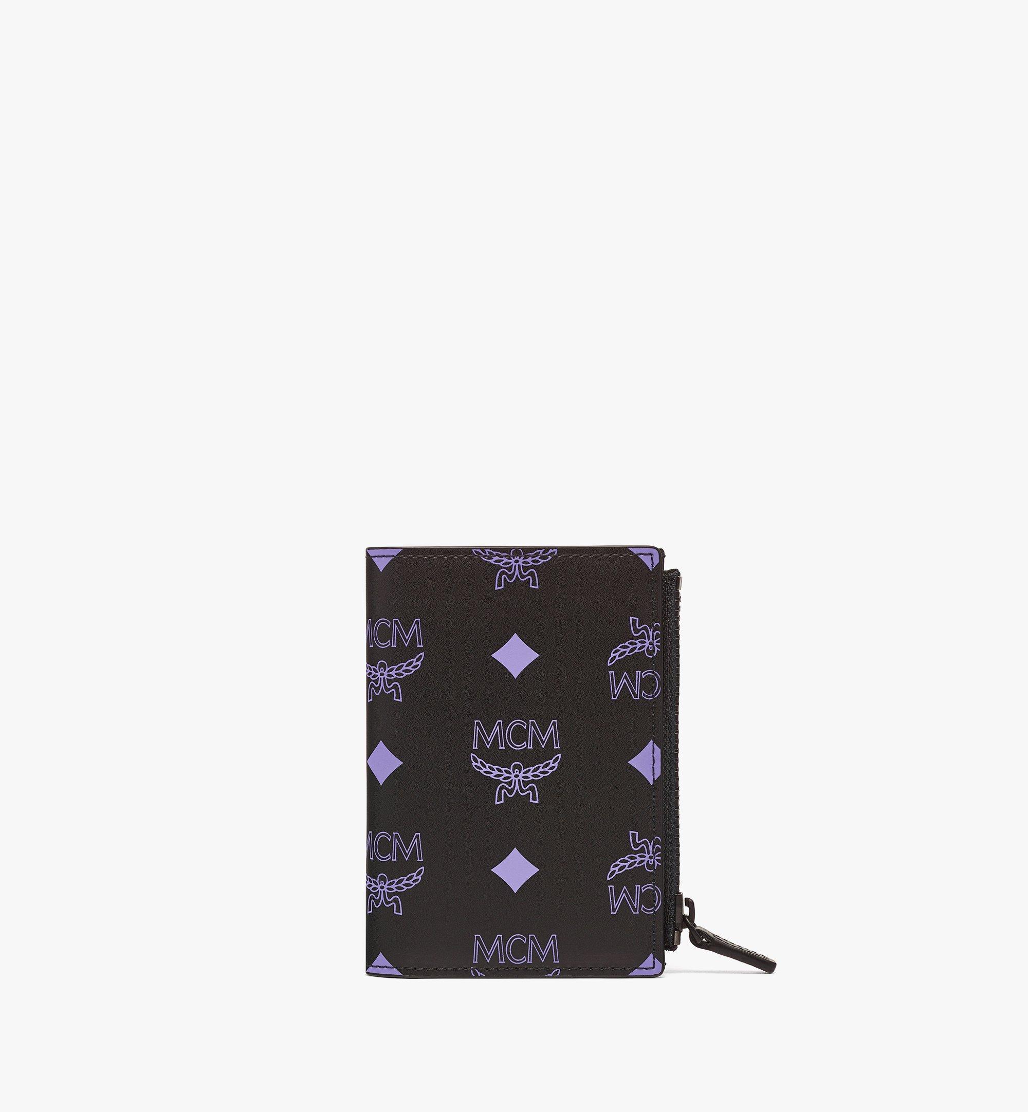 Mini Bifold Card Wallet in Color Splash Logo Leather Purple MCM ®UK