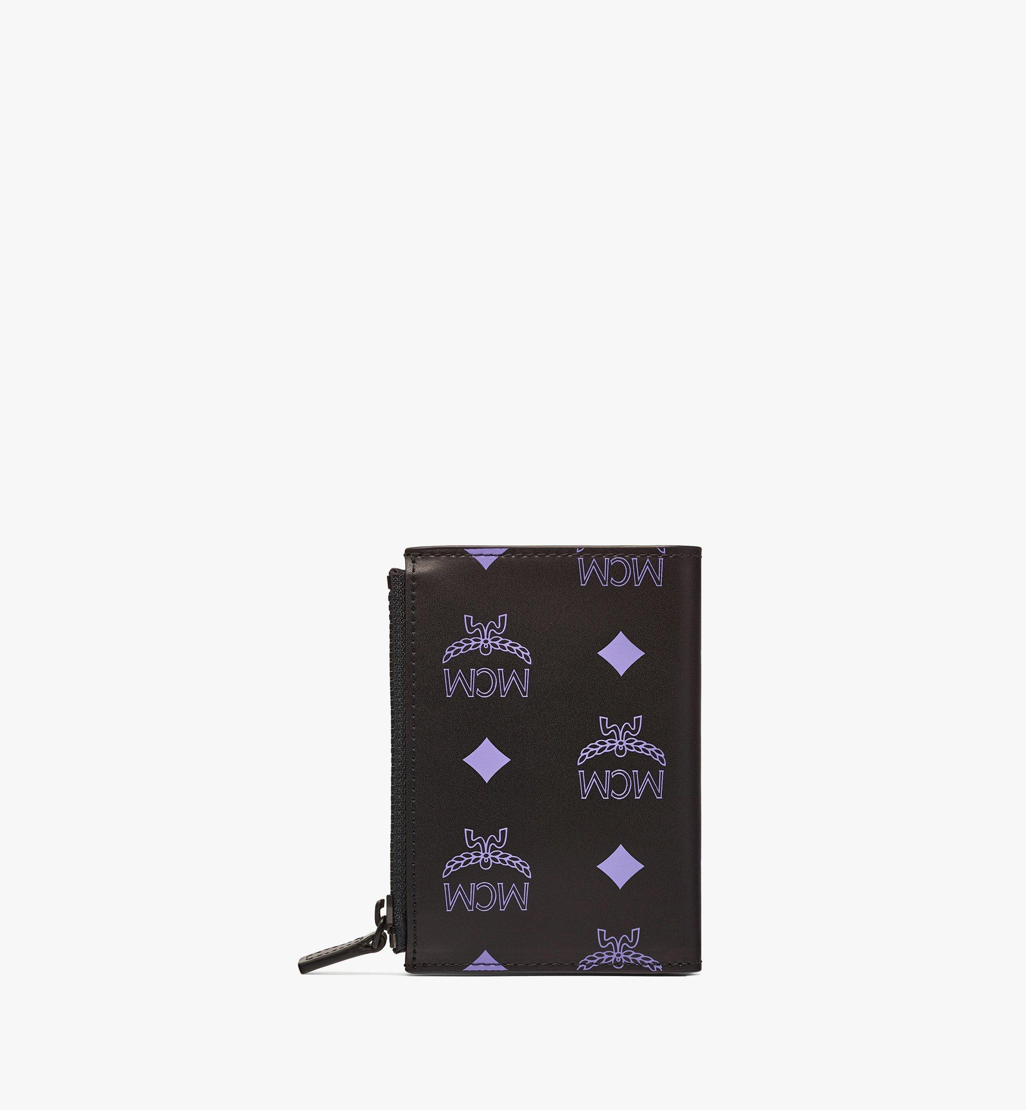 MCM Bifold Card Wallet in Color Splash Logo Leather Purple MXSBASX02U4001 Alternate View 2