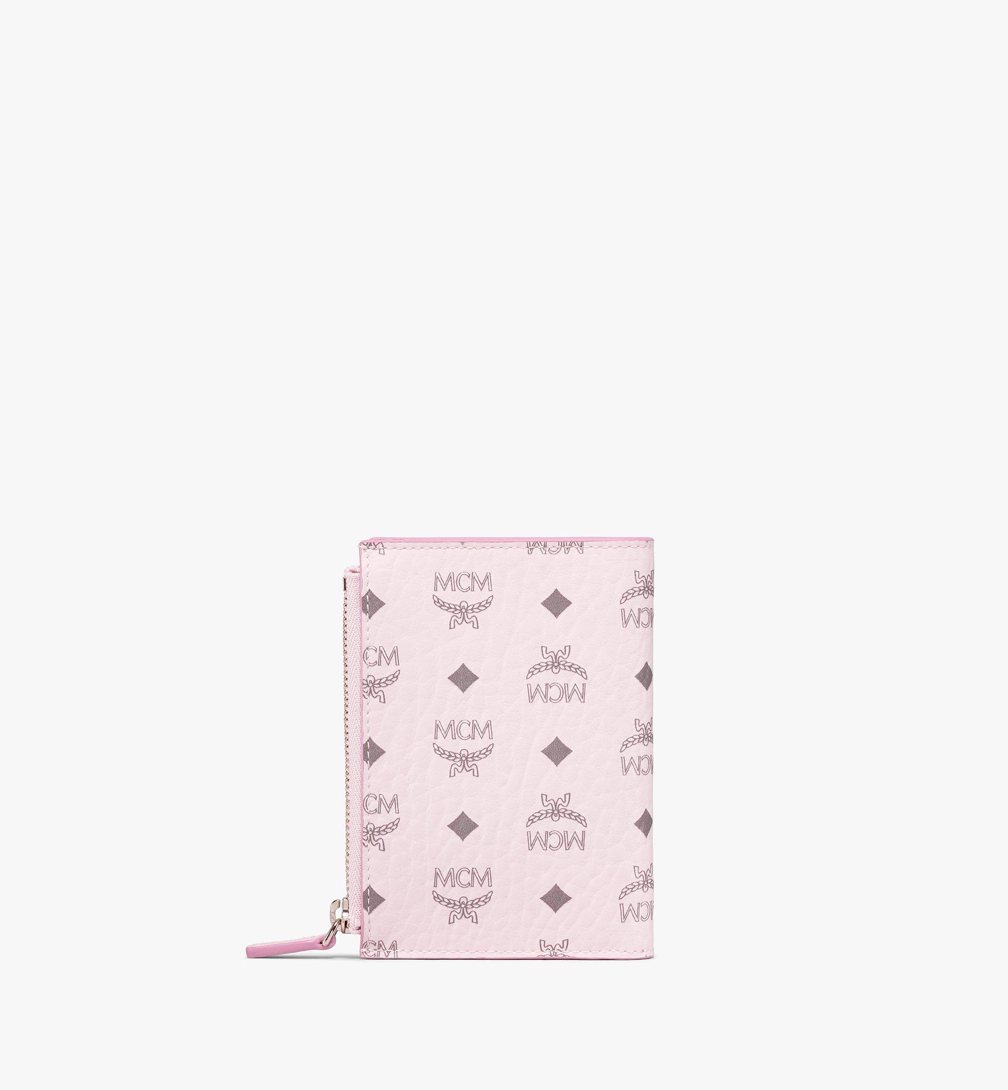 Mini Bifold Zip Card Wallet In Visetos Original Pink Mcm My