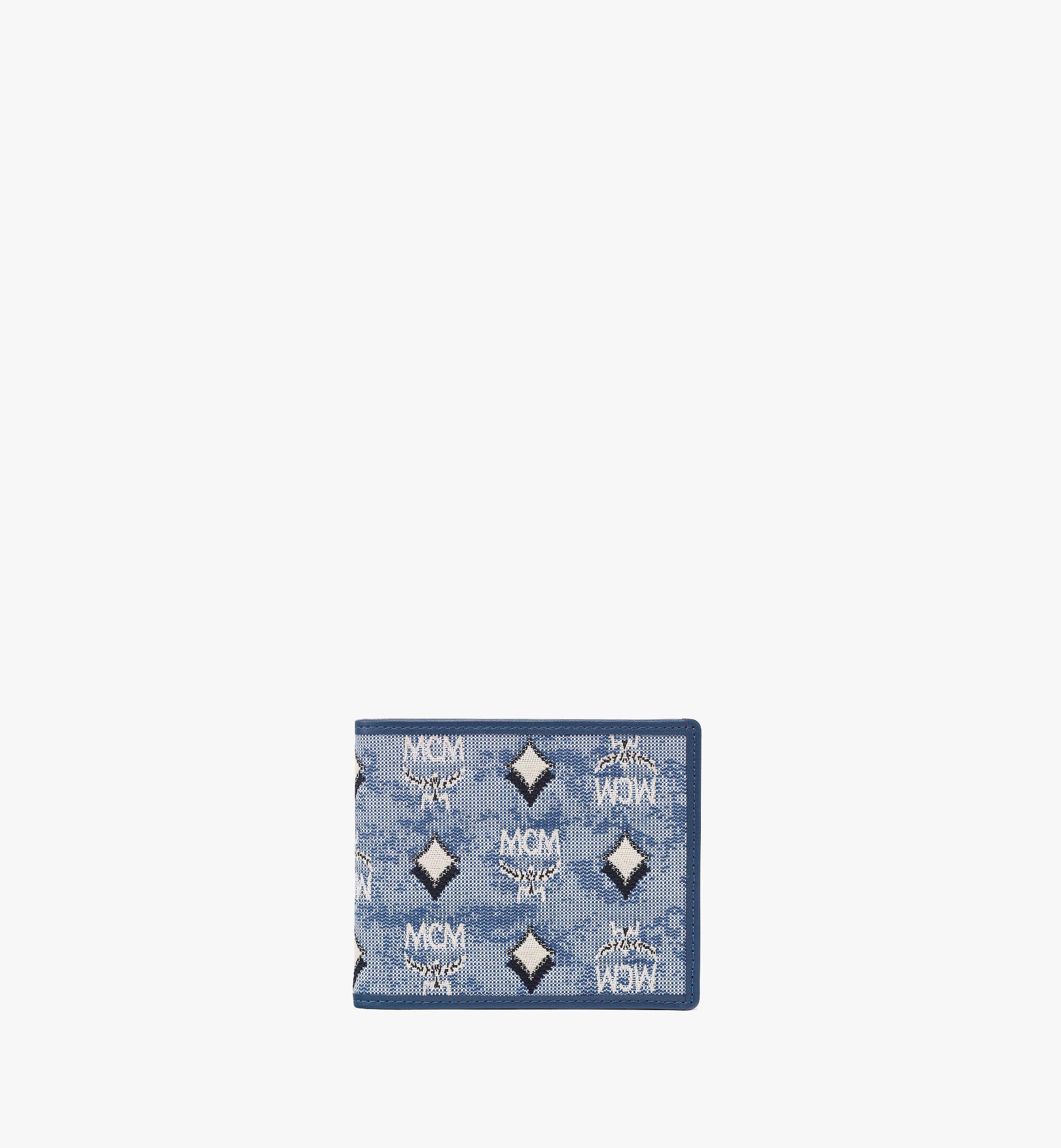 MCM Aren Vintage Monogram Jacquard 对折式钱包 Blue MXSCATA01LU001 更多视角 1
