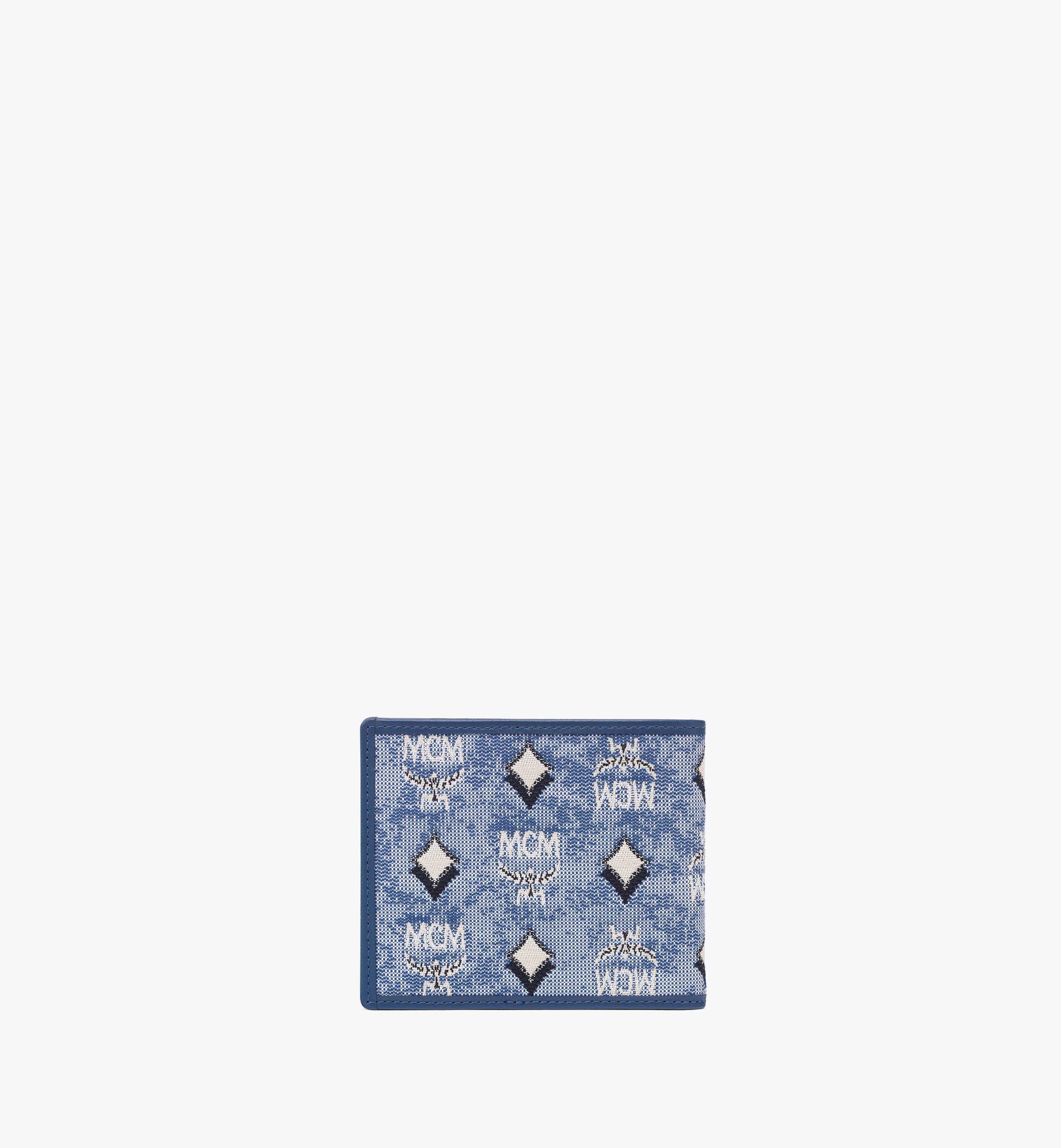 MCM Aren Vintage Monogram Jacquard 对折式钱包 Blue MXSCATA01LU001 更多视角 2