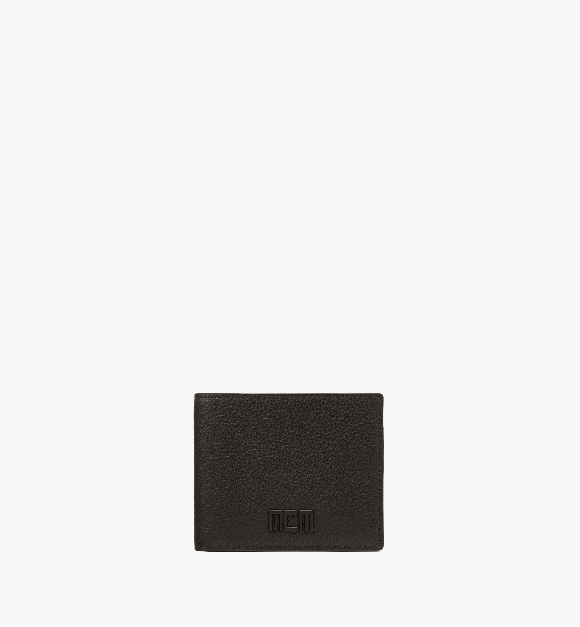 BOSS - Monogram-embossed billfold wallet in grained leather