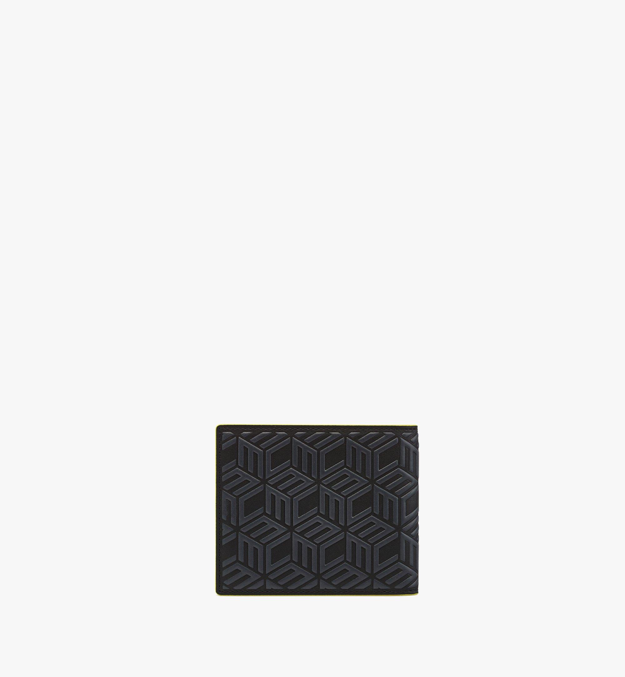 MCM Bifold Wallet in Cubic Monogram Leather Black MXSCSCK01BK001 Alternate View 2