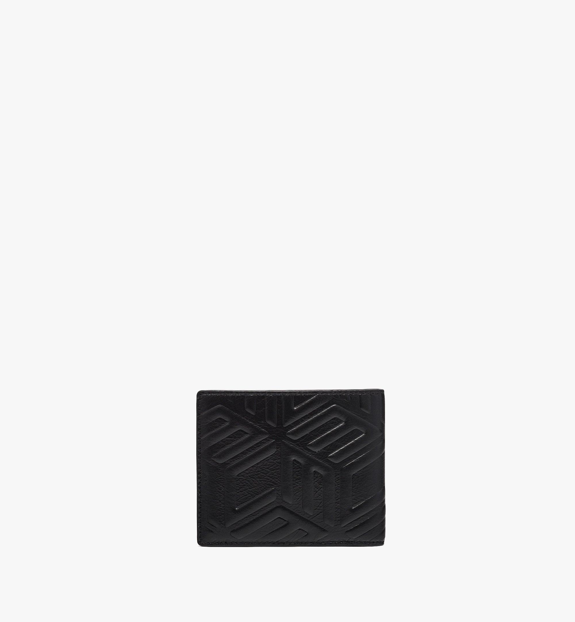 MCM Aren Bifold Wallet in Crushed Cubic Leather Black MXSDATA02BK001 Alternate View 2
