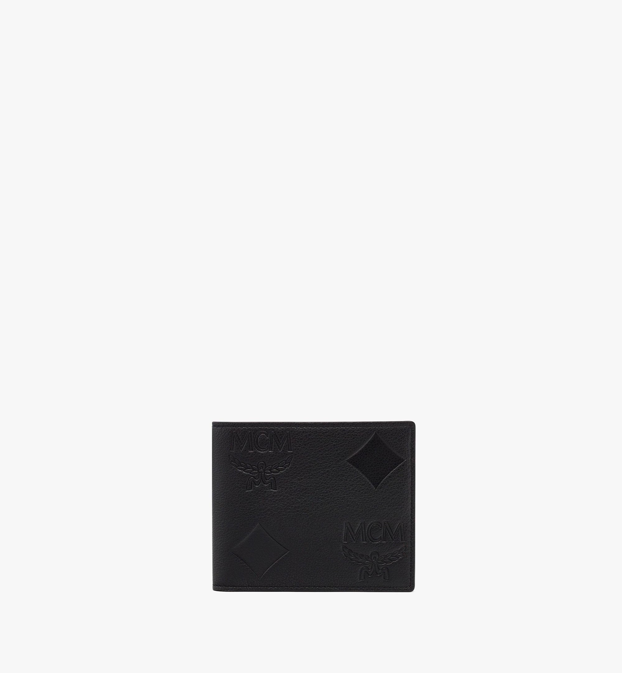 Mcm Aren Bi-Fold Leather Wallet - Black