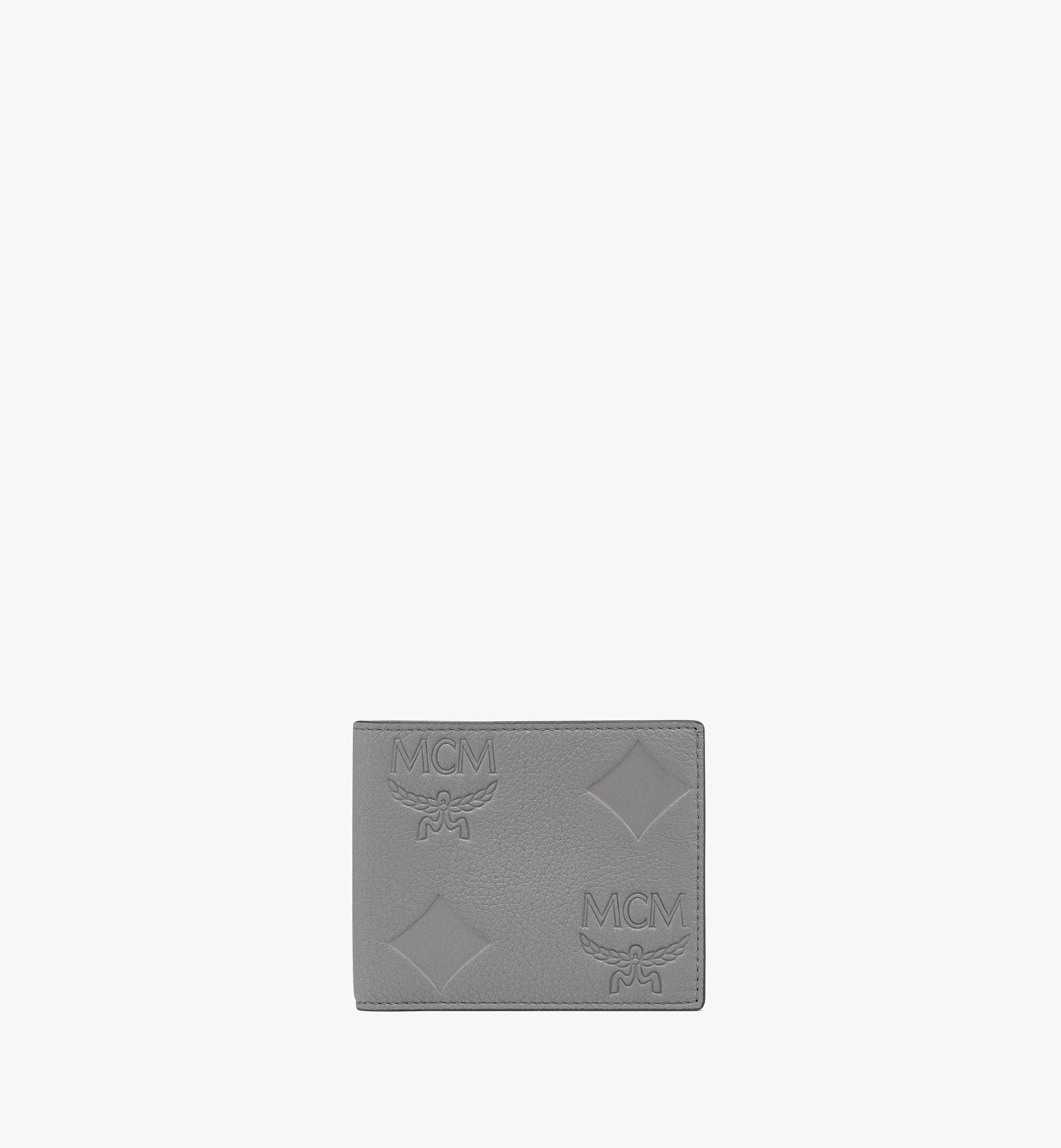 MCM Aren gefaltetes Portemonnaie aus Leder mit Maxi-Monogramm Grey MXSDATA04FN001 Noch mehr sehen 1